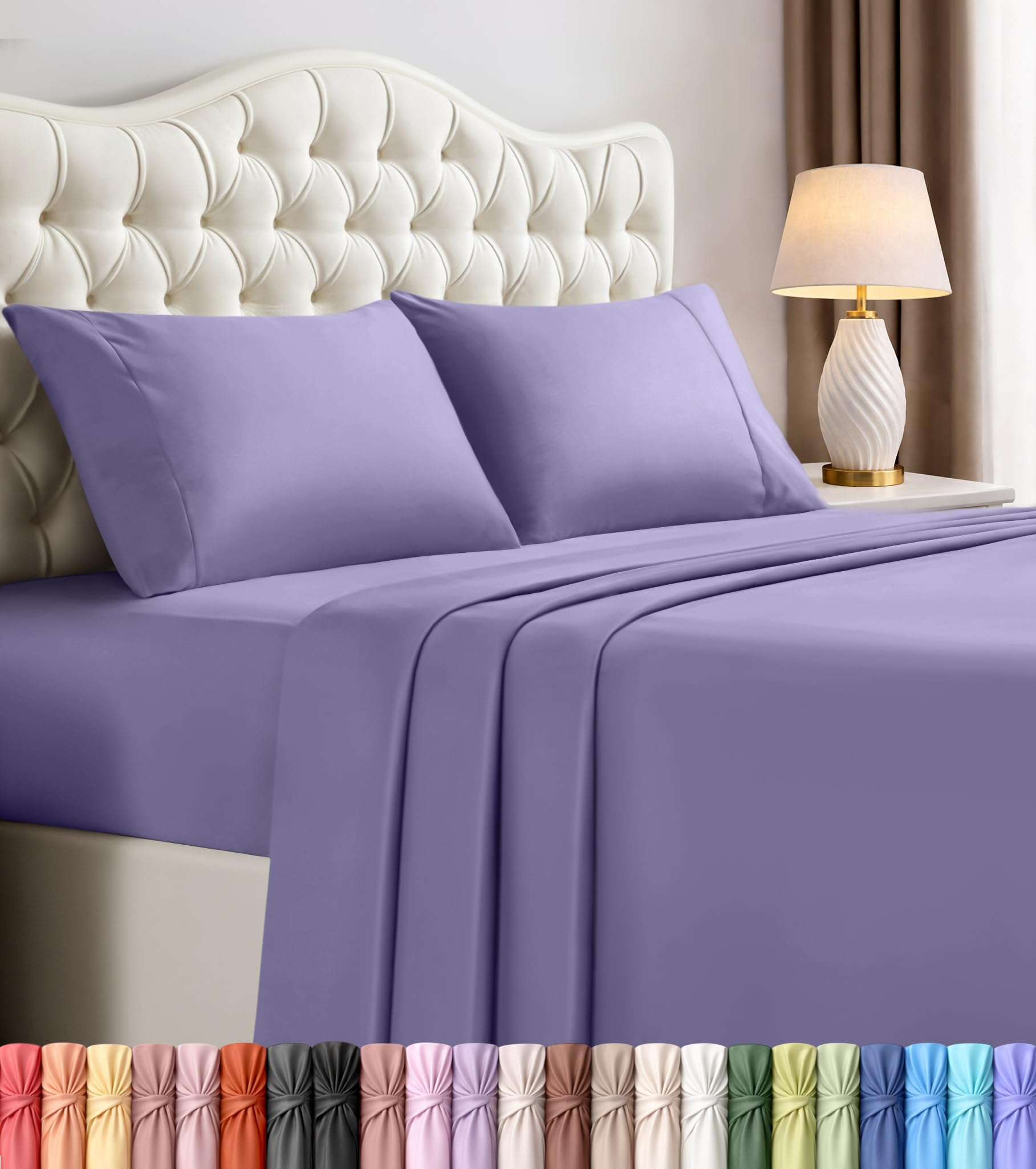 Utopia Bedding Bed Sheet Set - Soft Brushed Microfiber Fabric - Shrinkage & Fade Resistant - Easy Care