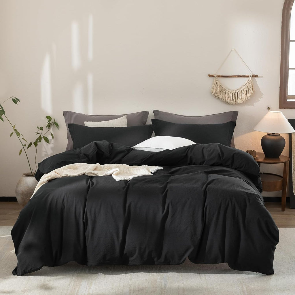 Warm Moment 100% Washed Cotton Duvet Cover Set