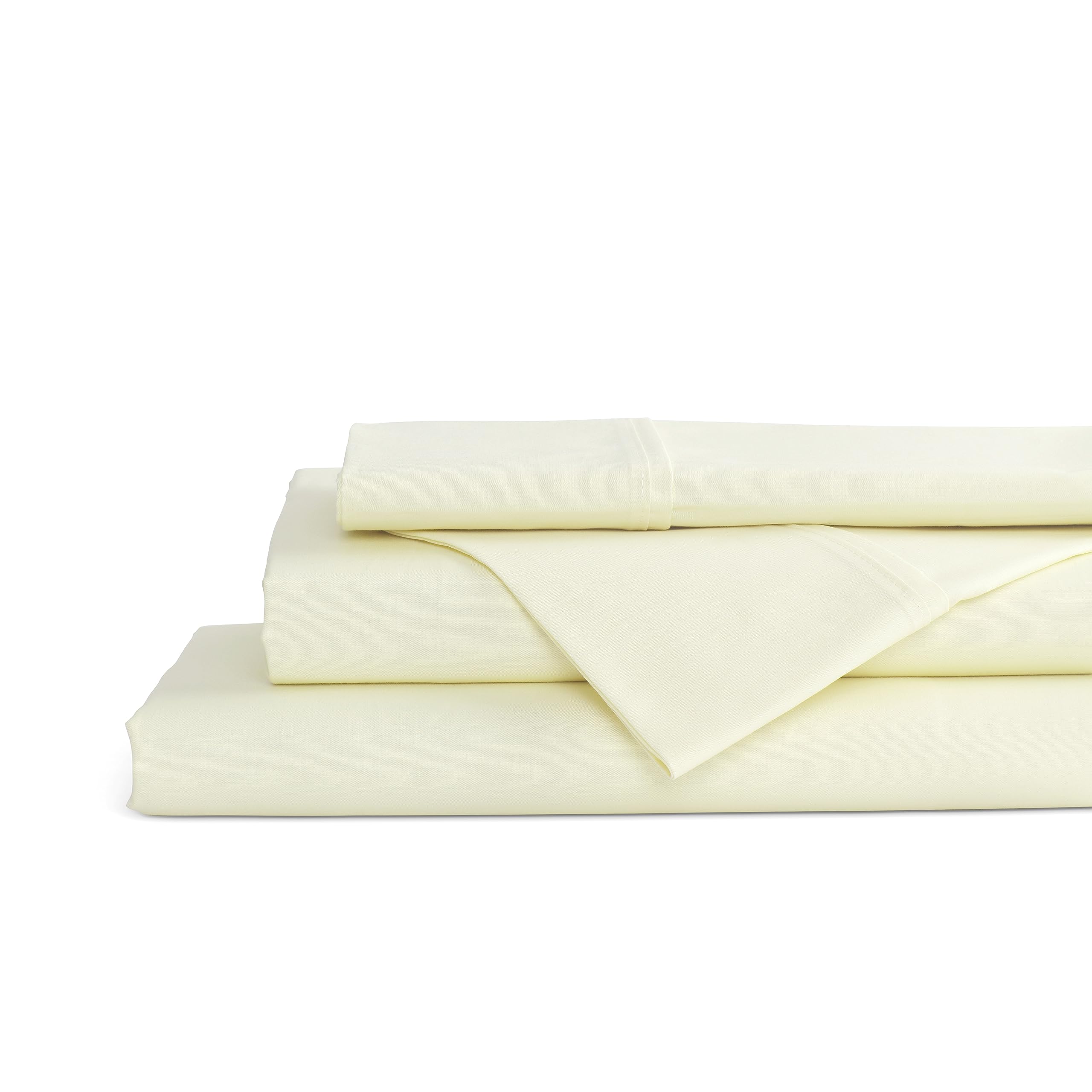 Linen Home 100% Cotton Percale Sheet Set - Deep Pocket Fitted Sheet Fits Mattress Upto 15", Pillowcases, Breathable Flat Sheet