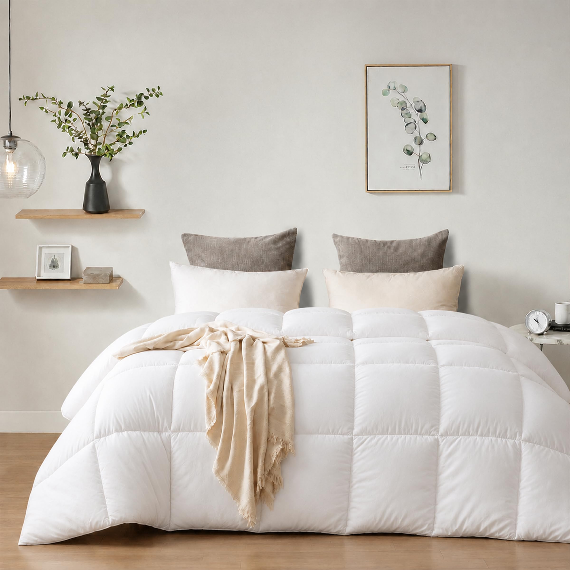 Dorrin Nessin Down Alternative Comforter All Season Duvet Insert,Double Brushed Microfiber Quilt Cover, Box Stitched with Corner Tabs