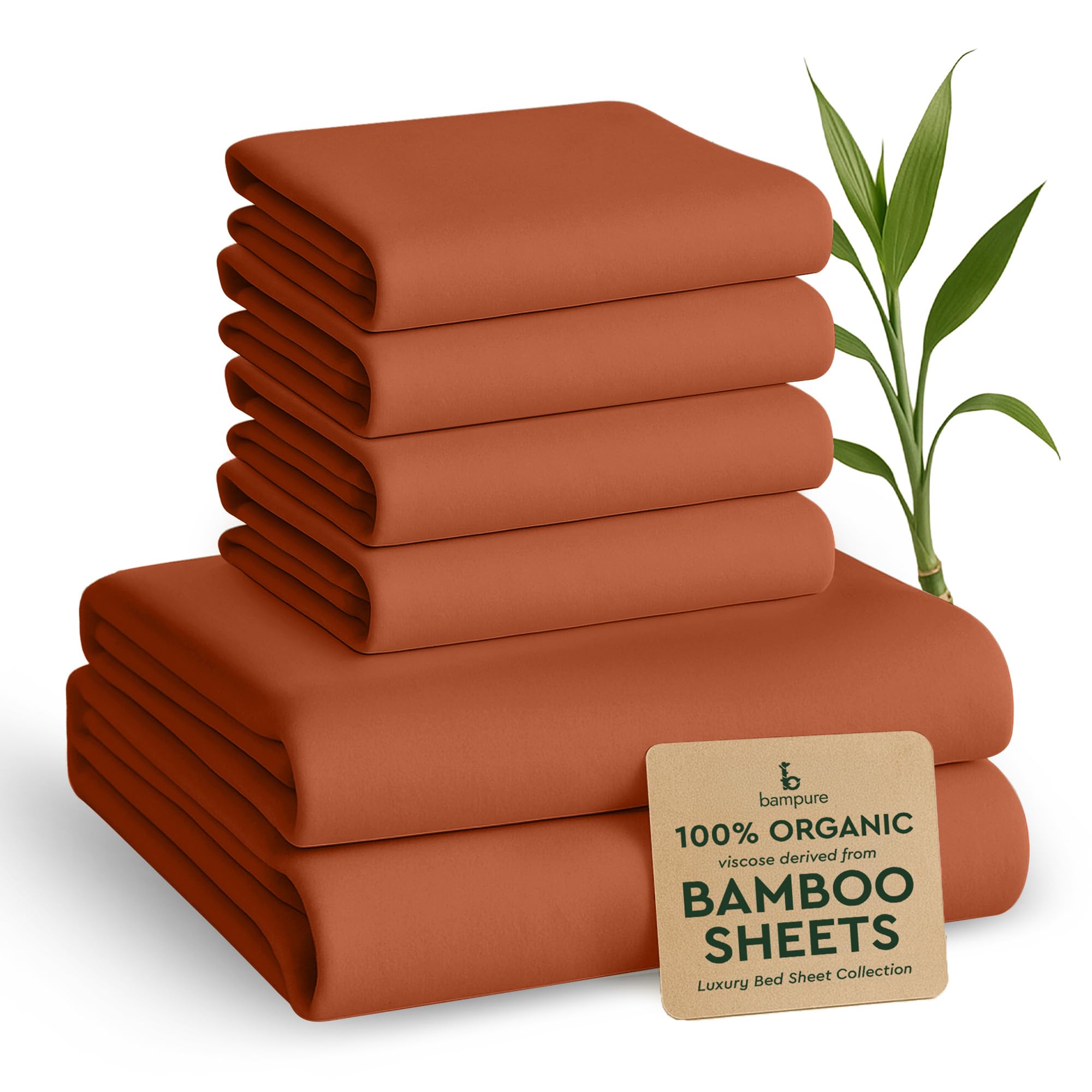 BAMPURE Luxury Series Sheet Set - 100% Viscose derived from Bamboo Sheets - Super Soft Viscose Bamboo Cooling Sheets for Hot Sleepers