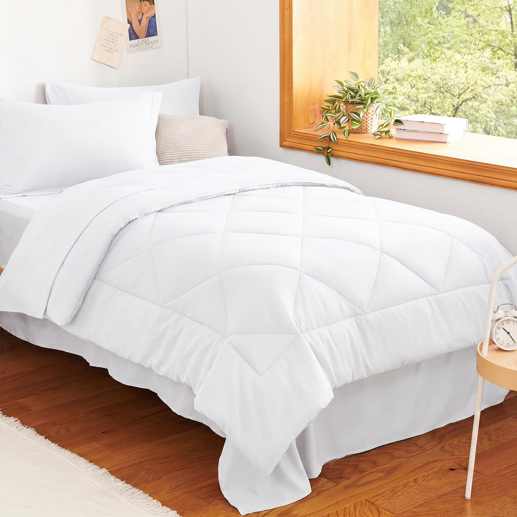 CozyLux Dark Grey Queen 7-Piece Comforter Set