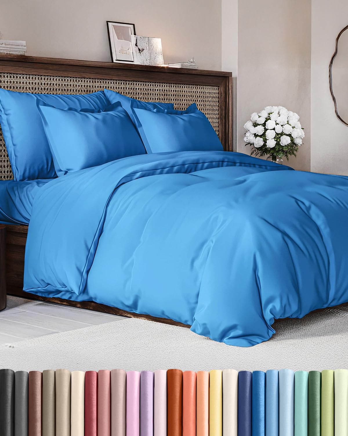 CGK Unlimited Duvet Cover - Extra Soft Duvet Cover with Pillow Shams for Women, Men, Kids & Teens - Comfy, Breathable, Hotel Luxury w/Zipper Closures & Ties