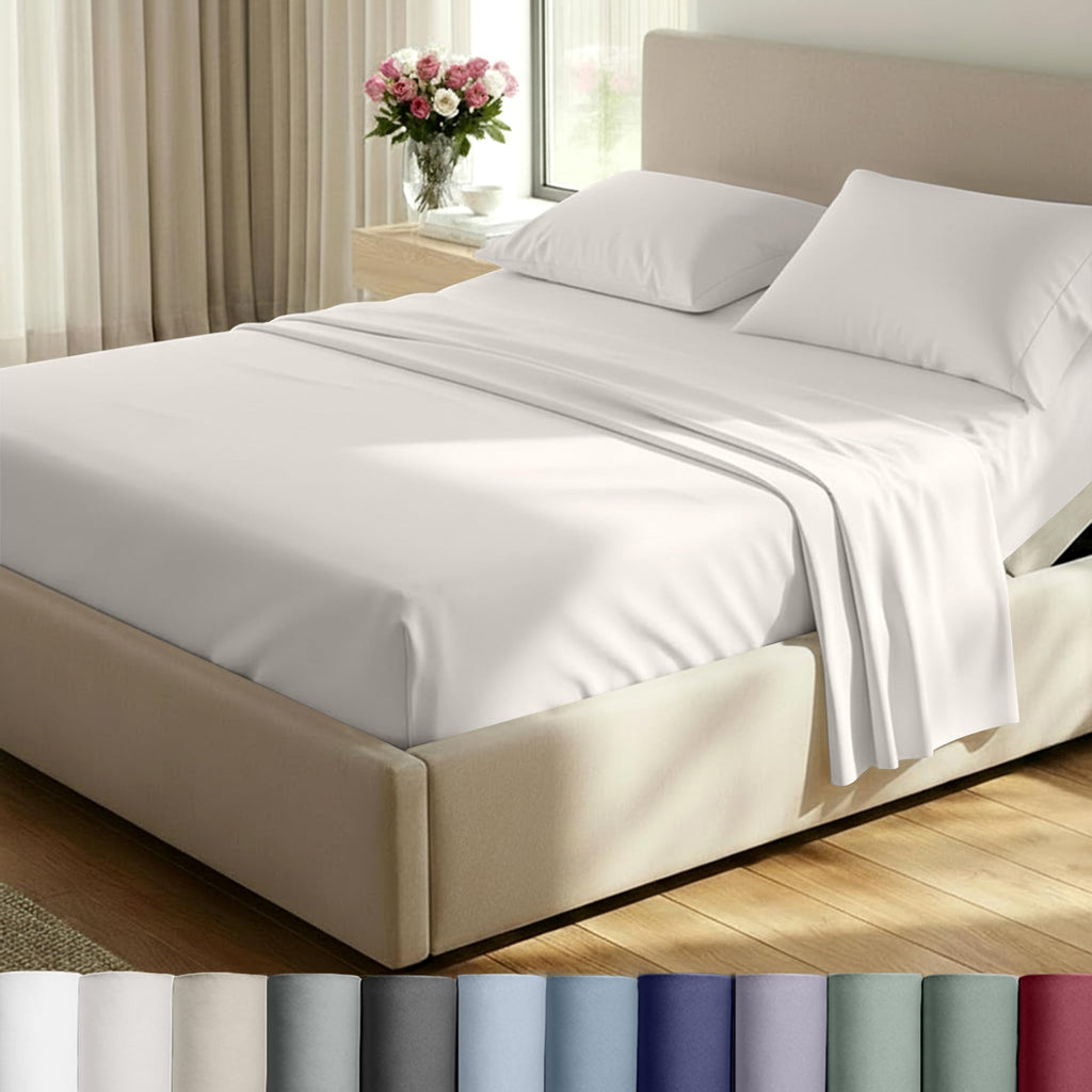 California Design Den Luxury Bed Sheets, Buttery Soft 800 Thread Count, 100% Cotton Sheets, Sateen with Deep Pocket Fitted Sheet