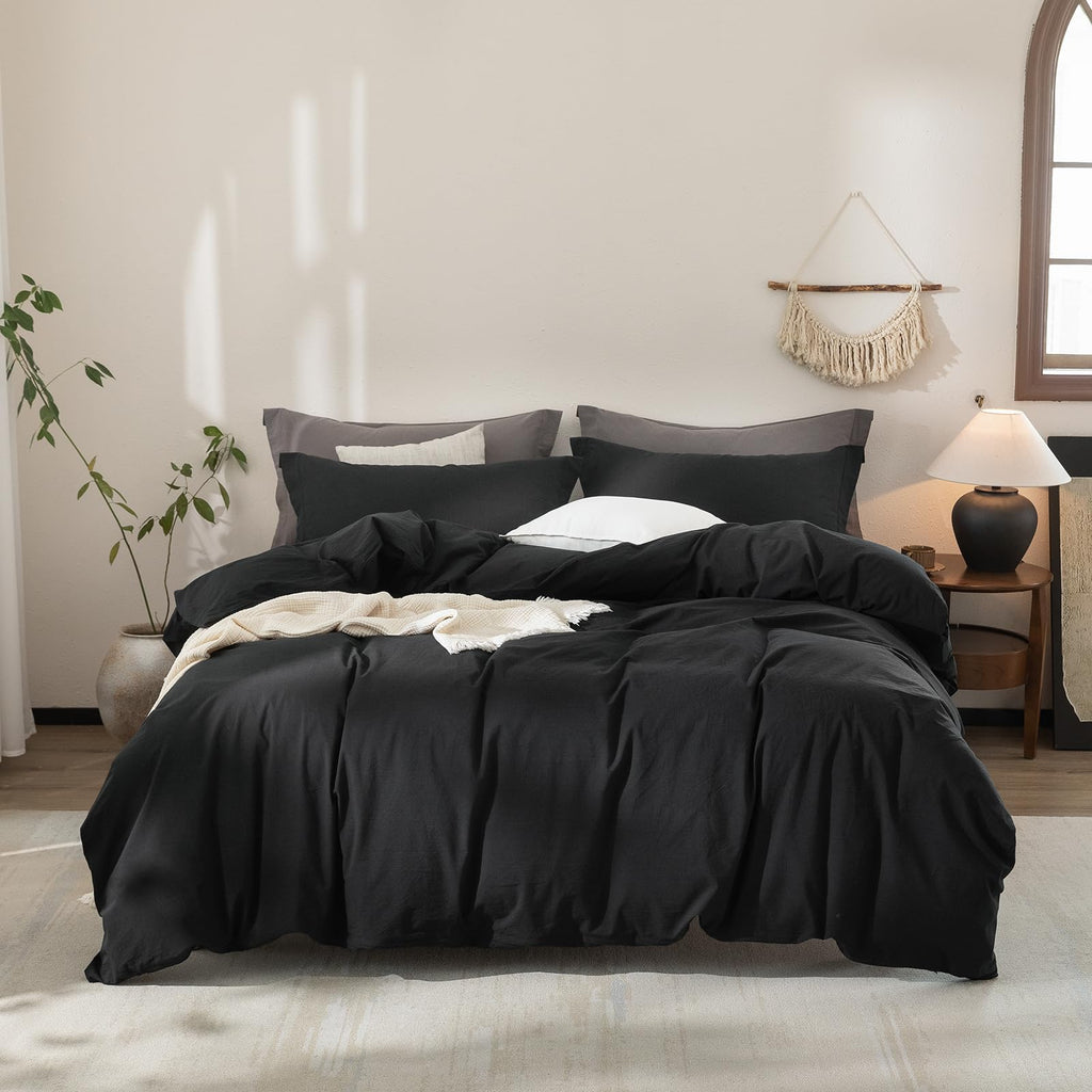 Warm Moment 100% Washed Cotton Duvet Cover Set