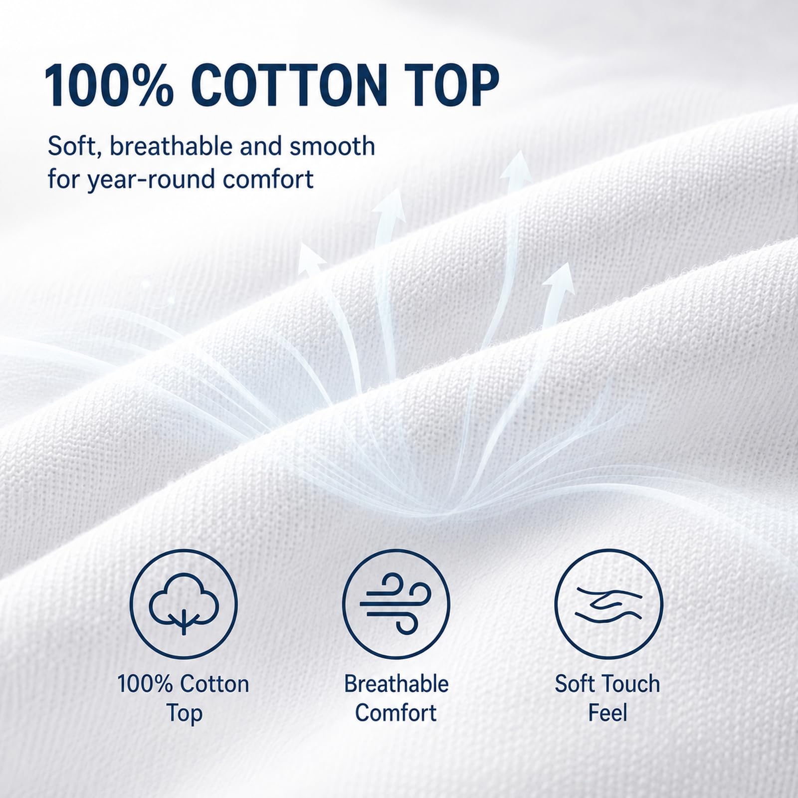 CozyLux Mattress Pad Deep Pocket Non Slip Cotton Mattress Topper Breathable and Soft Quilted Fitted Mattress Cover Up to 18" Thick Pillowtop 450GSM Bed Mattress Pad