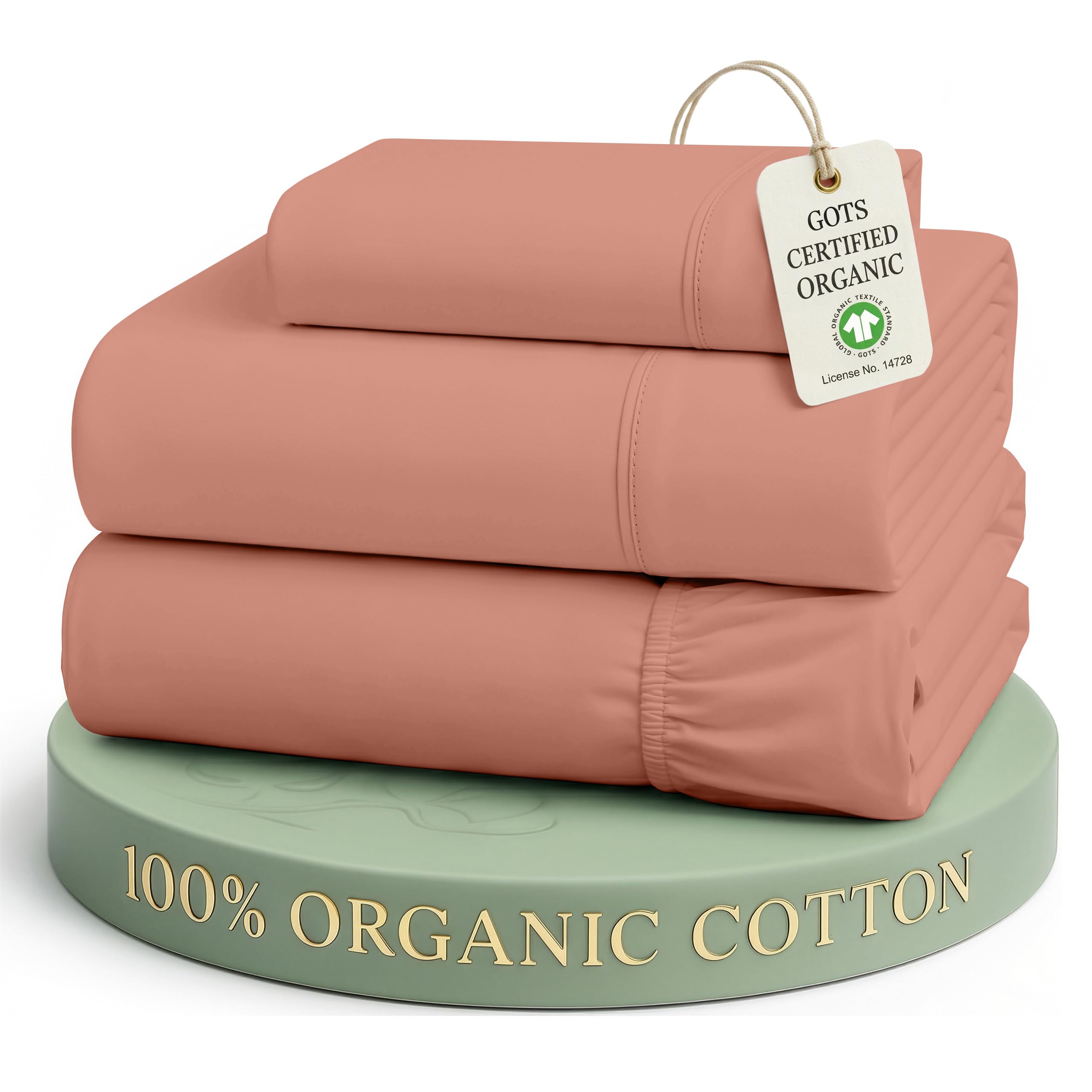 Lane Linen 100% Organic Cotton Sheet Set, Soft Cooling Bed Sheets, Hotel Quality Bed Sheet Set, Breatheble Sheet Set Deep Pocket Upto 15"