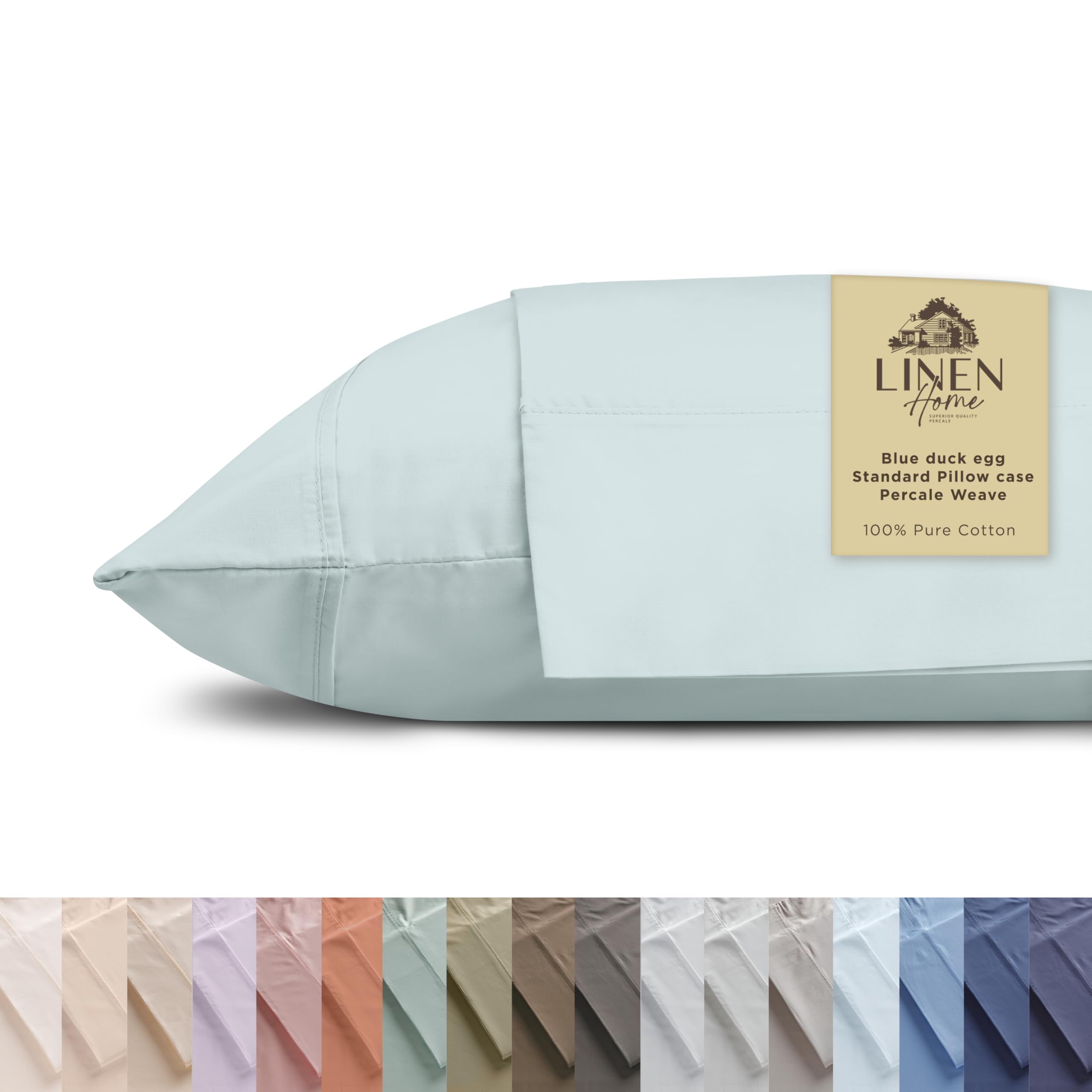 100% Cotton Percale Pillowcases,2 Pieces of Pillow Case, Crisp and Cool Strong Bed Linen