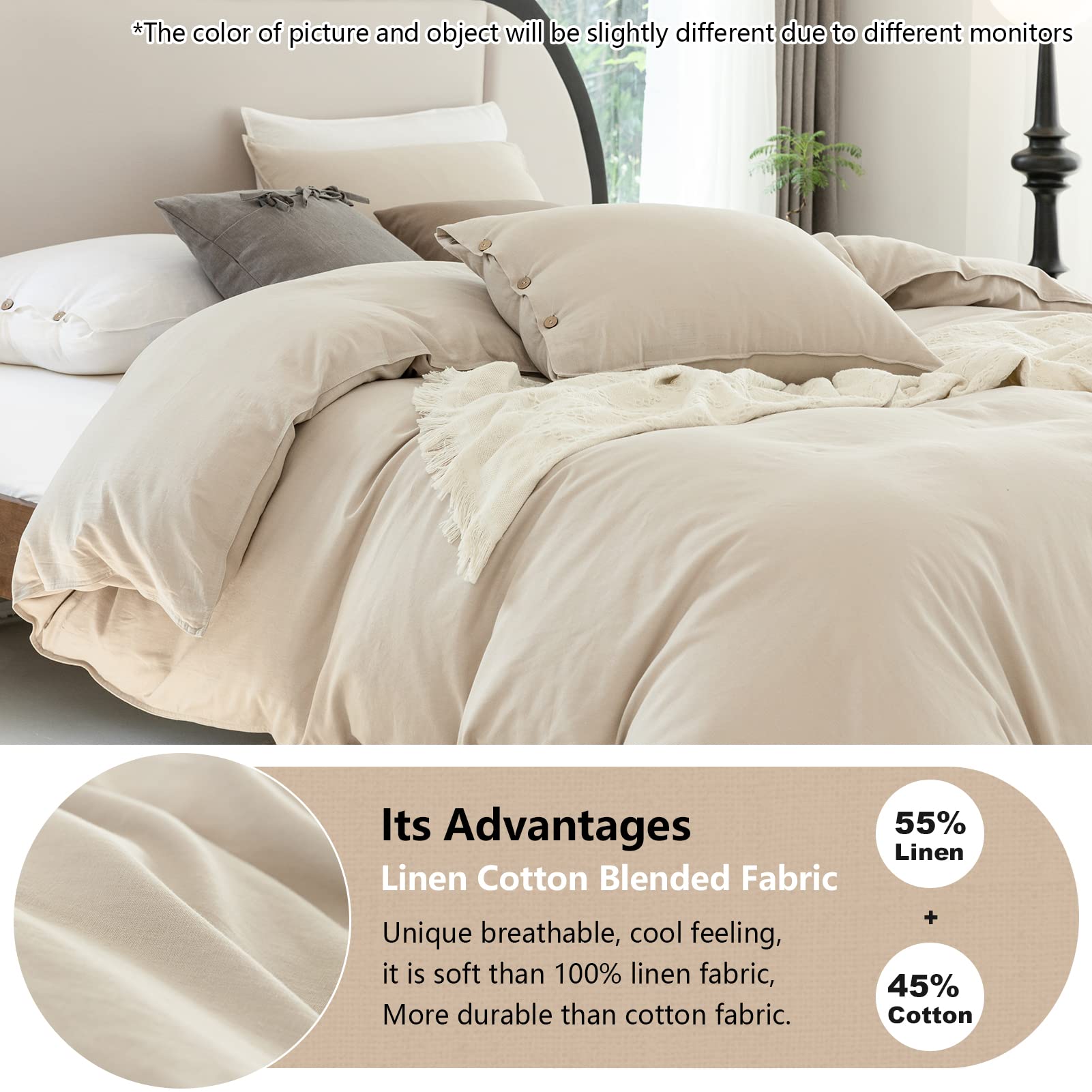 Talasily Linen Duvet Cover Set