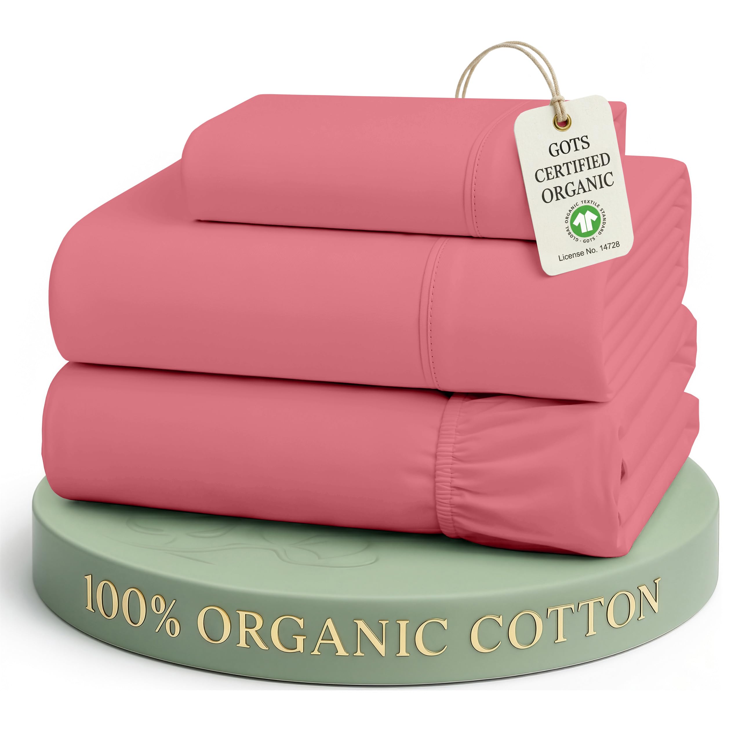 Lane Linen 100% Organic Cotton Sheet Set, Soft Cooling Bed Sheets, Hotel Quality Bed Sheet Set, Breatheble Sheet Set Deep Pocket Upto 15"