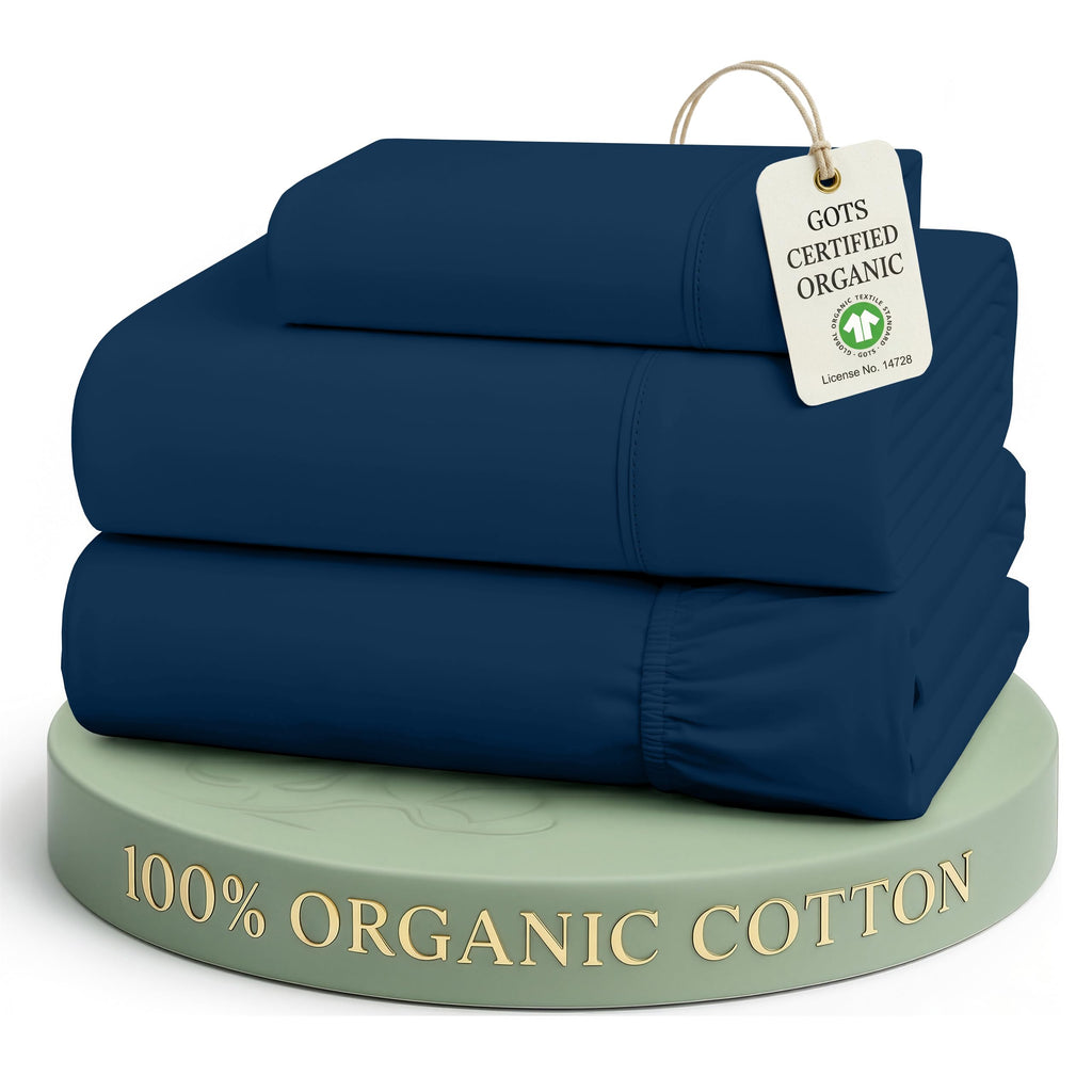 Lane Linen 100% Organic Cotton Sheet Set, Soft Cooling Bed Sheets, Hotel Quality Bed Sheet Set, Breatheble Sheet Set Deep Pocket Upto 15"