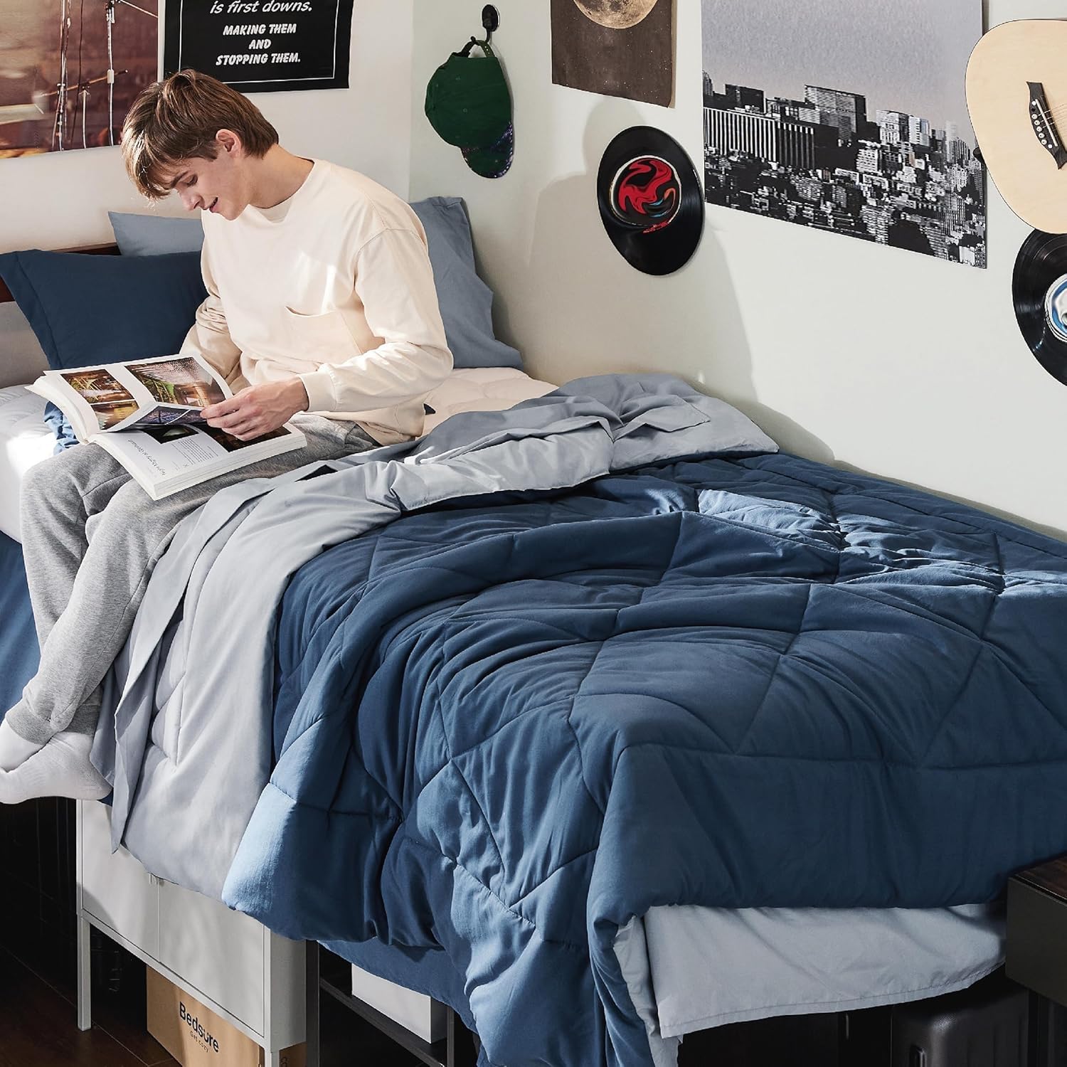 Bedsure Comforter Set - Reversible Comforters Bed Set, Bed in a Bag with Comforter, Sheets, Pillowcases & Shams