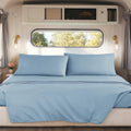 Hearth & Harbor Short Queen Sheets for RV, Queen Sheets, Silky Soft 1800 Microfiber Bed Sheet for Camper, 4 Piece RV Bedding with Pillowcases