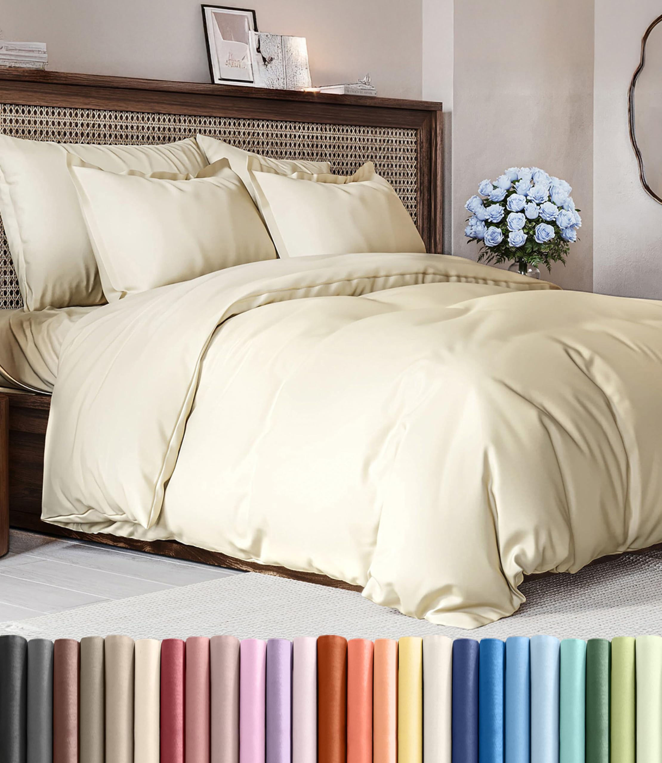 CGK Unlimited Duvet Cover - Extra Soft Duvet Cover with Pillow Shams for Women, Men, Kids & Teens - Comfy, Breathable, Hotel Luxury w/Zipper Closures & Ties