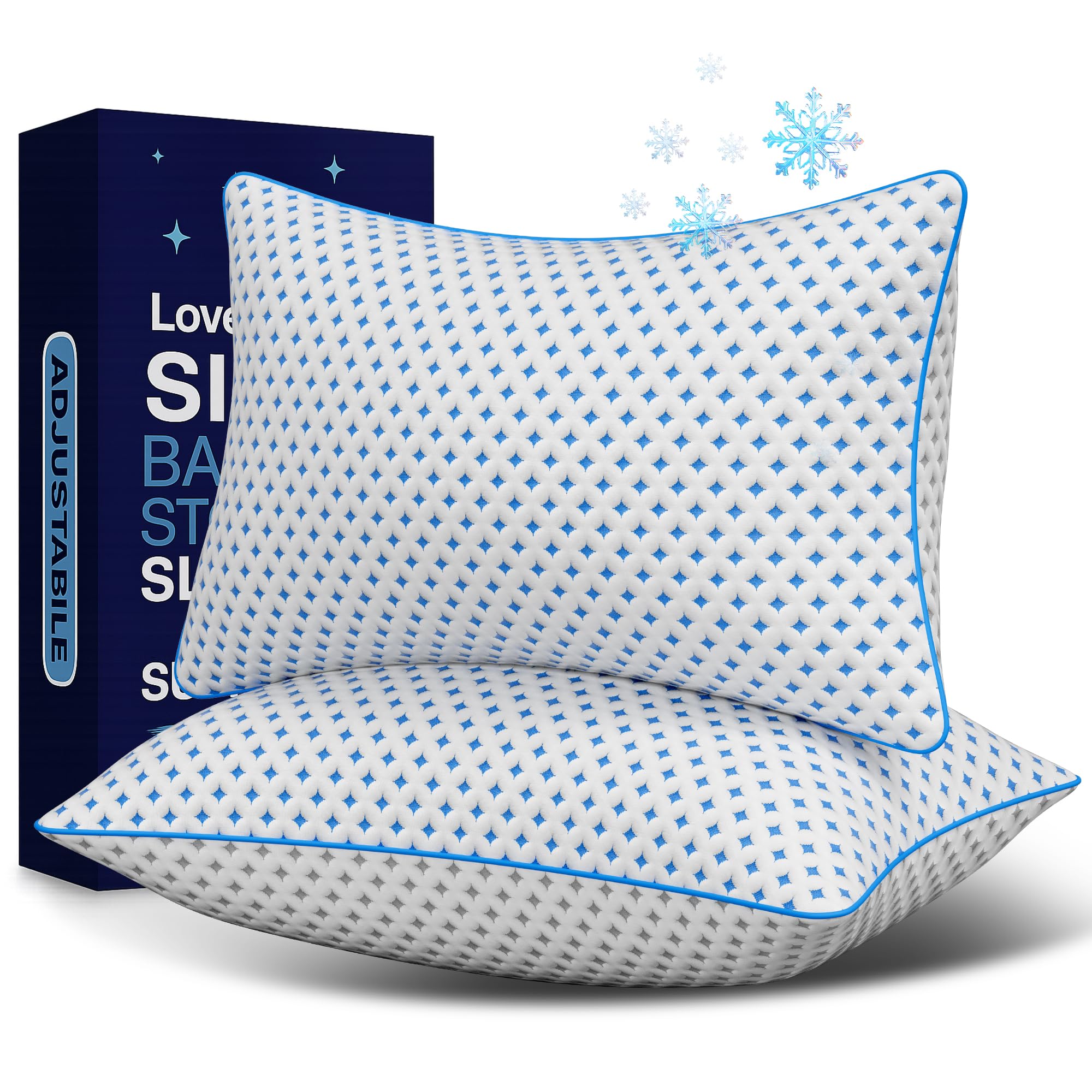 LOVELYREST Memory Foam Pillow – Cooling Pillow for Sleeping, Firm, and Breathable Design for Hot, Side, Back, and Stomach Sleepers