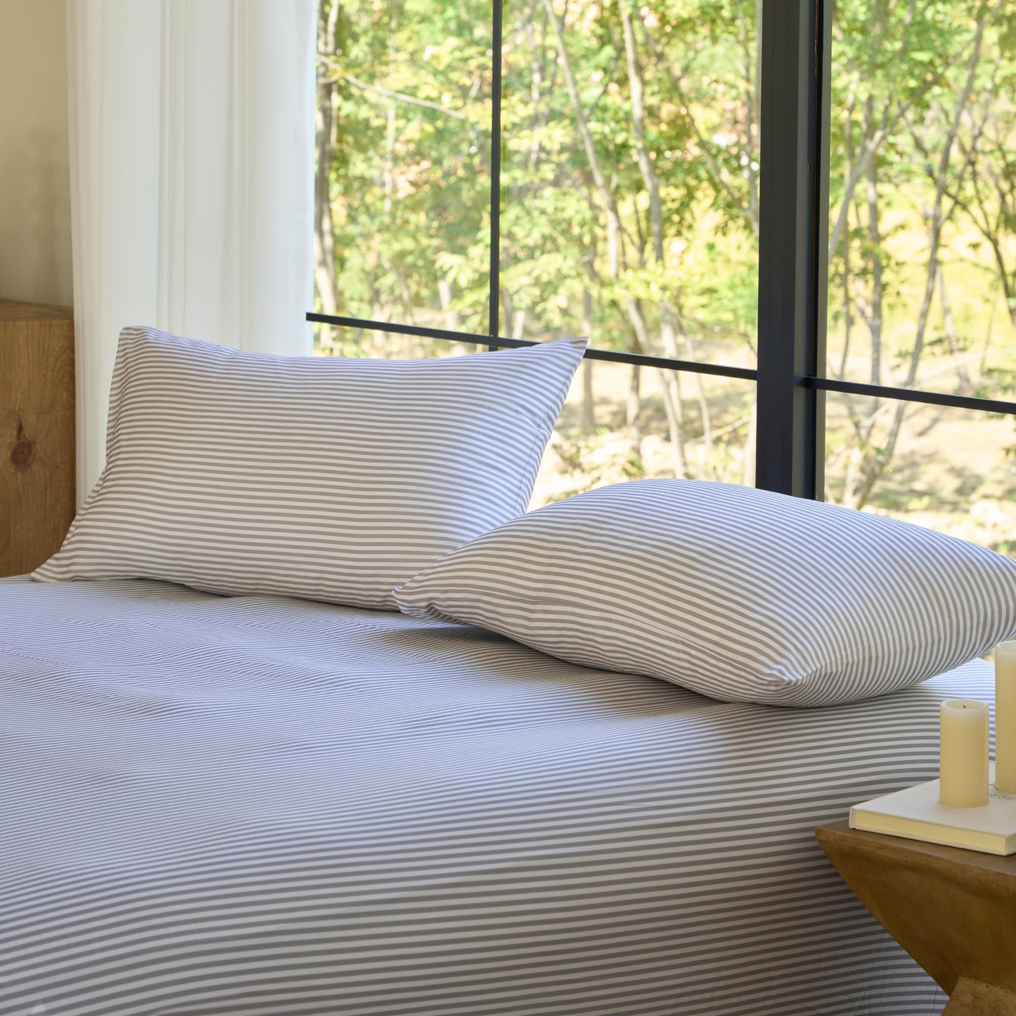 DOZ Pillowcase Set, 100% Viscose derived from Bamboo, Organically Grown, Buttery Soft, Silky, Breathable, Cooling, Oeko-TEX, High GSM, 2-Pack, Envelope Closure