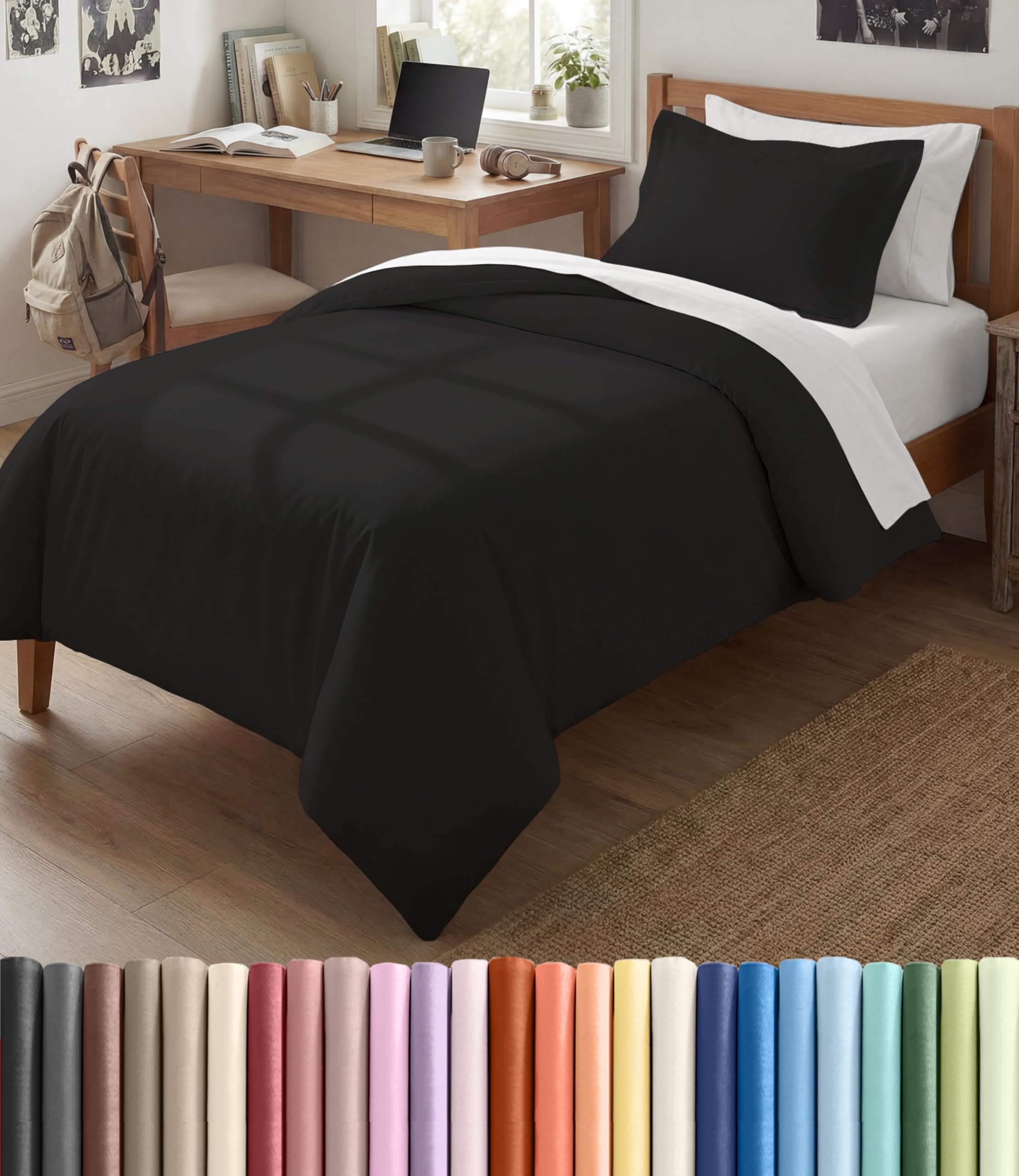 CGK Unlimited Duvet Cover - Extra Soft Duvet Cover with Pillow Shams for Women, Men, Kids & Teens - Comfy, Breathable, Hotel Luxury w/Zipper Closures & Ties