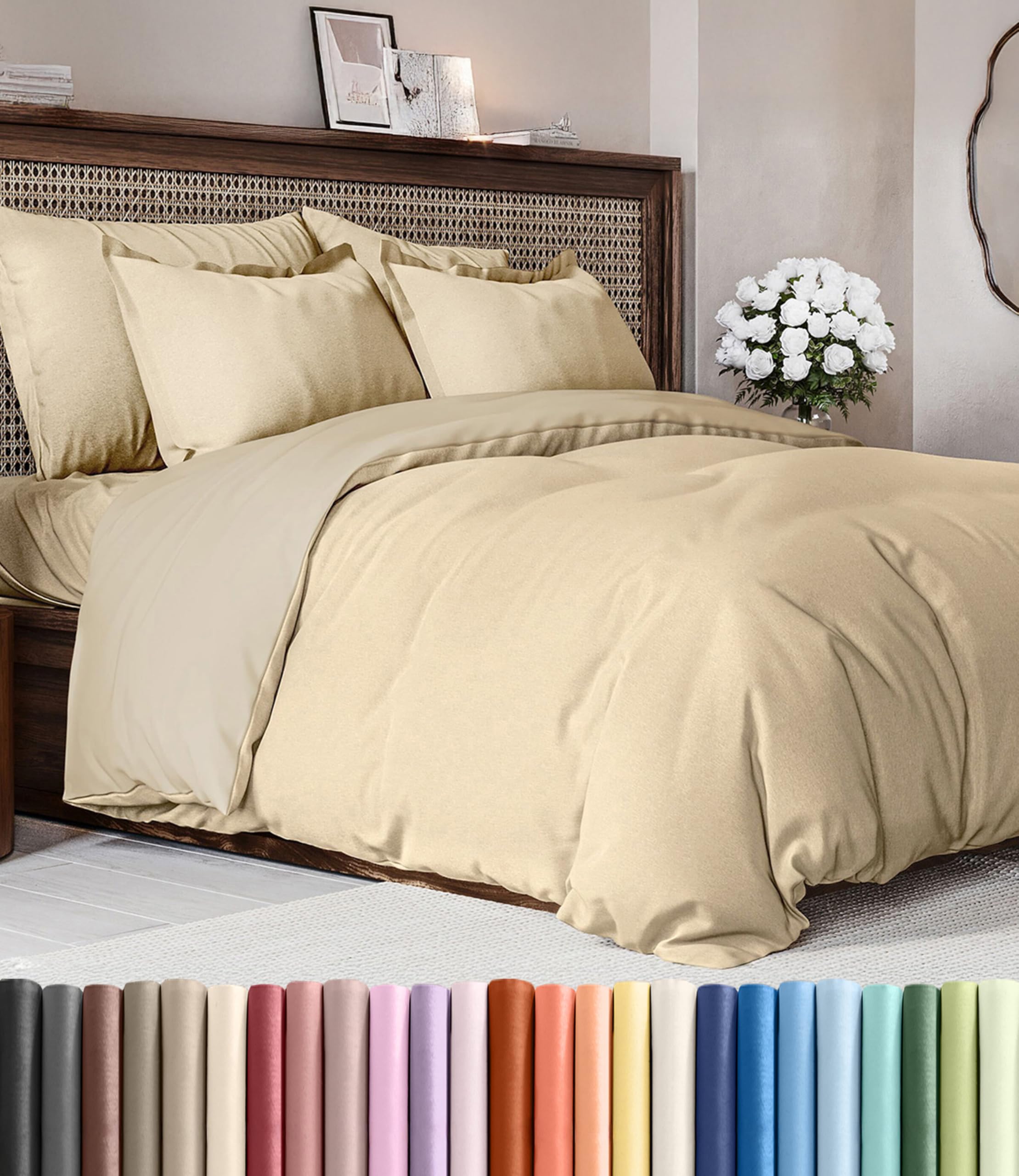 CGK Unlimited Duvet Cover - Extra Soft Duvet Cover with Pillow Shams for Women, Men, Kids & Teens - Comfy, Breathable, Hotel Luxury w/Zipper Closures & Ties
