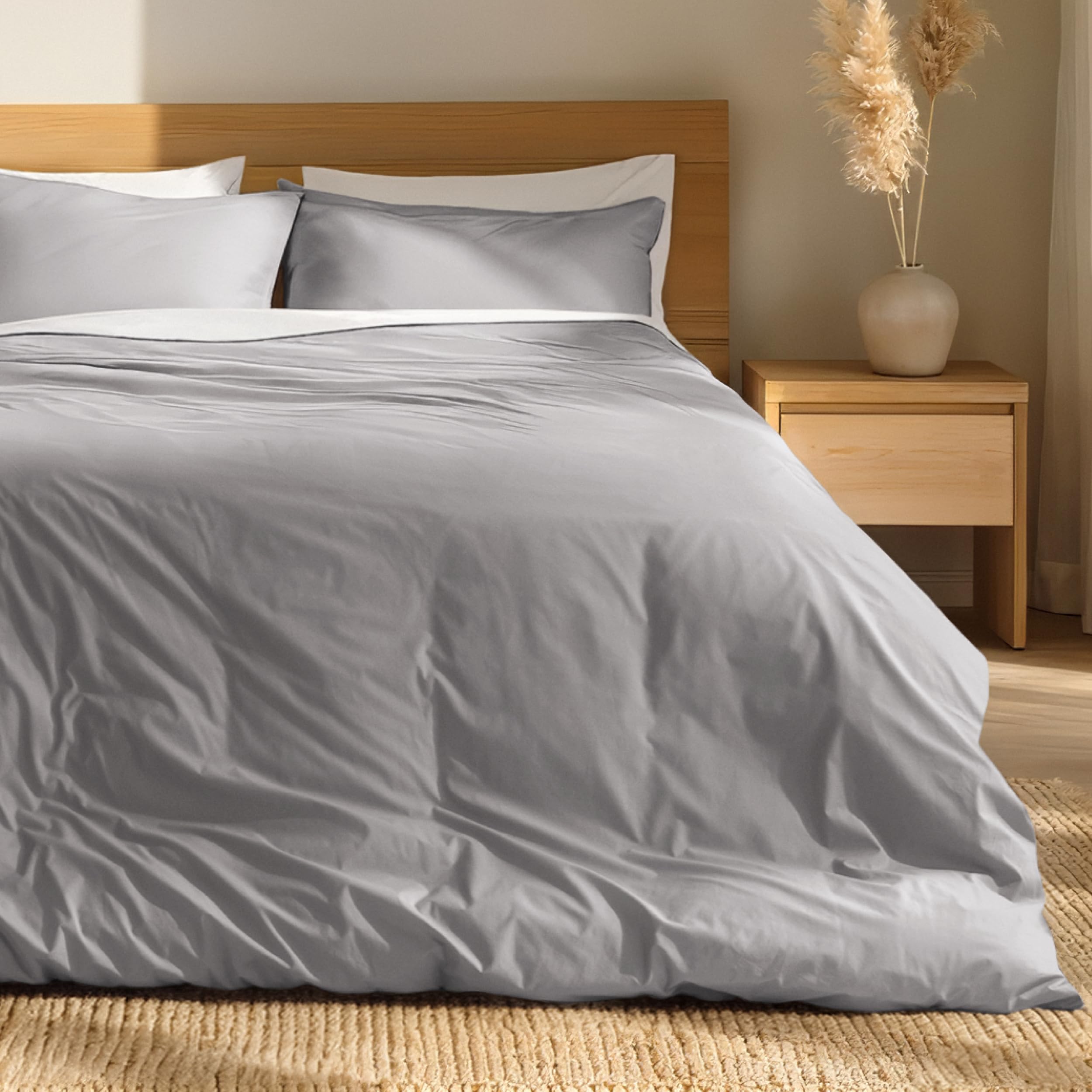 Bare Home Organic Cotton Percale Duvet Cover Set