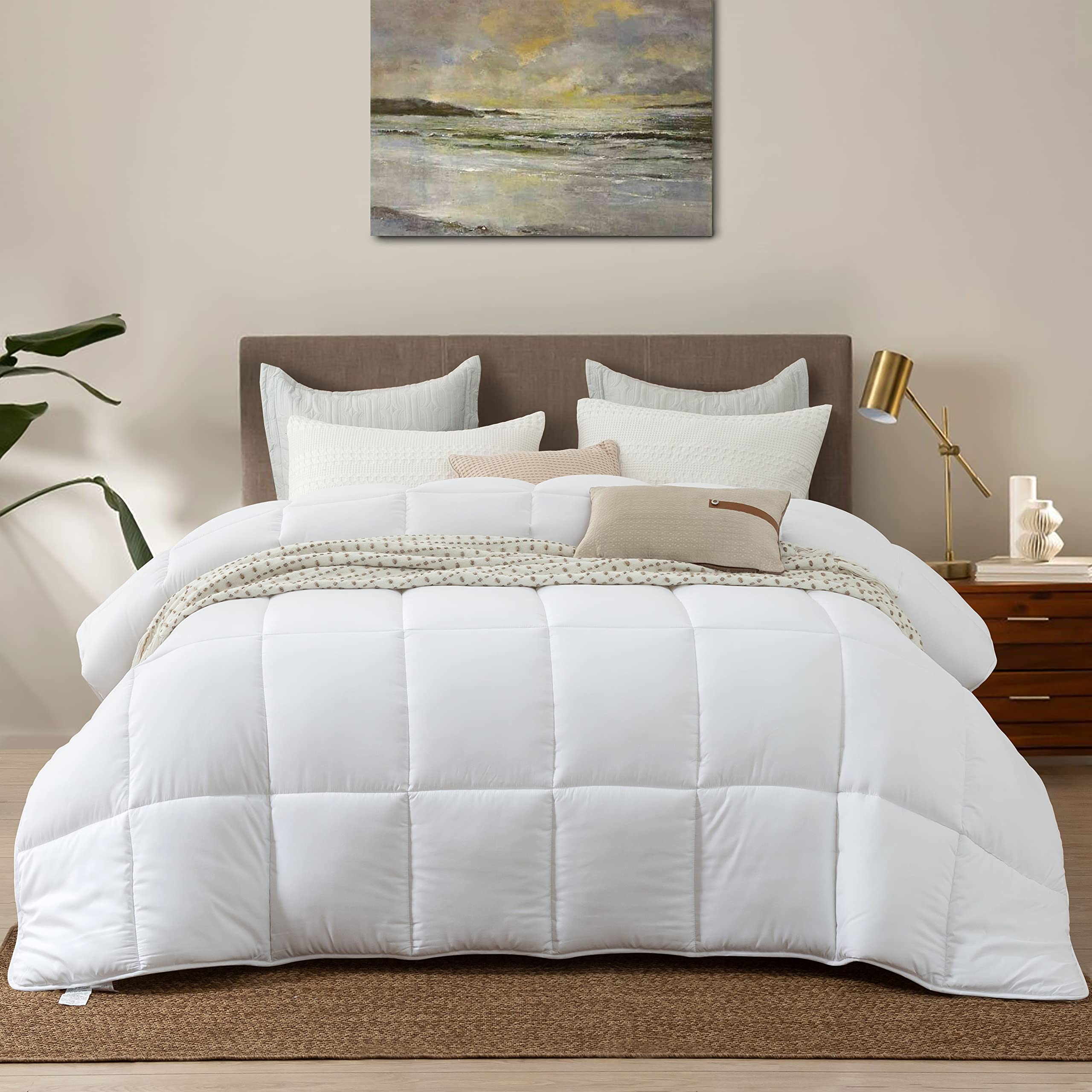 Dorrin Nessin Down Alternative Comforter All Season Duvet Insert,Double Brushed Microfiber Quilt Cover, Box Stitched with Corner Tabs