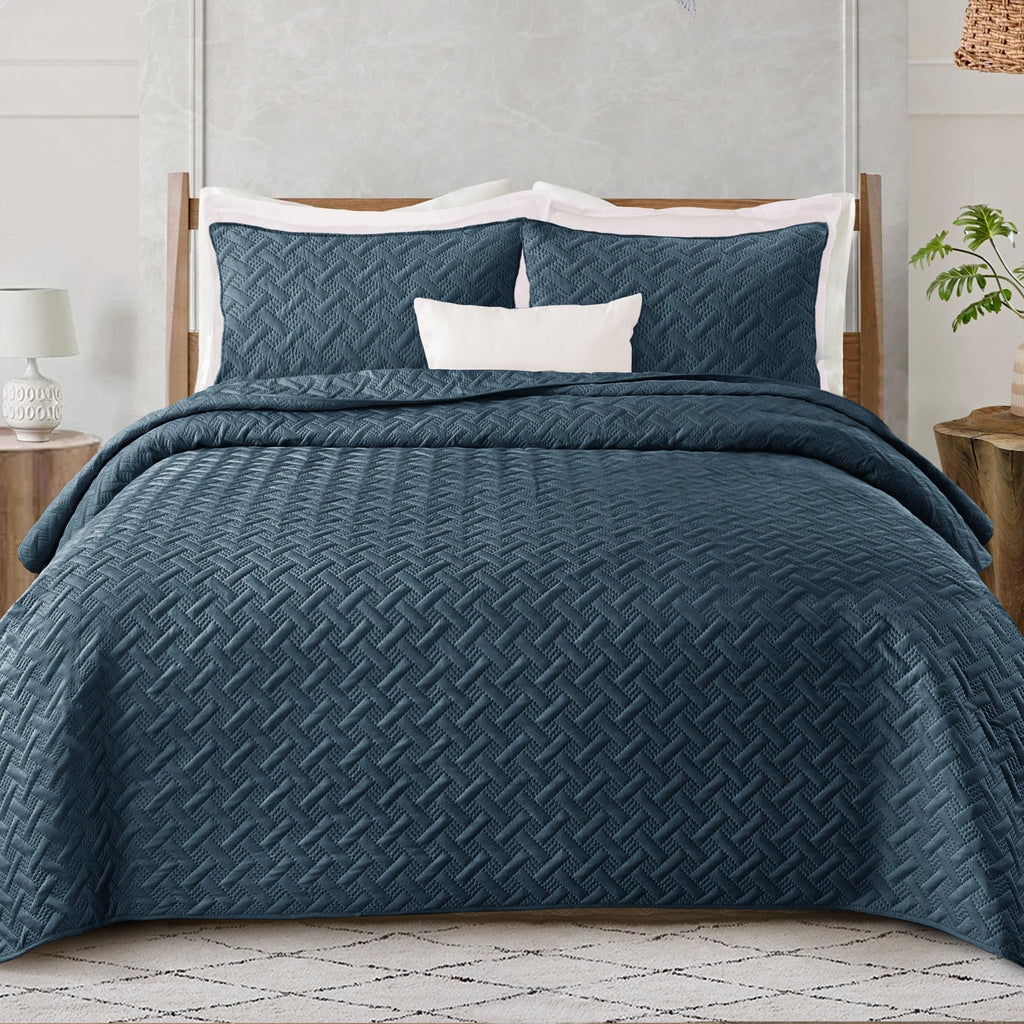 Exclusivo Mezcla Soft Quilt Set, Lightweight Quilts Bedspreads Coverlets Bedding Set for All Seasons