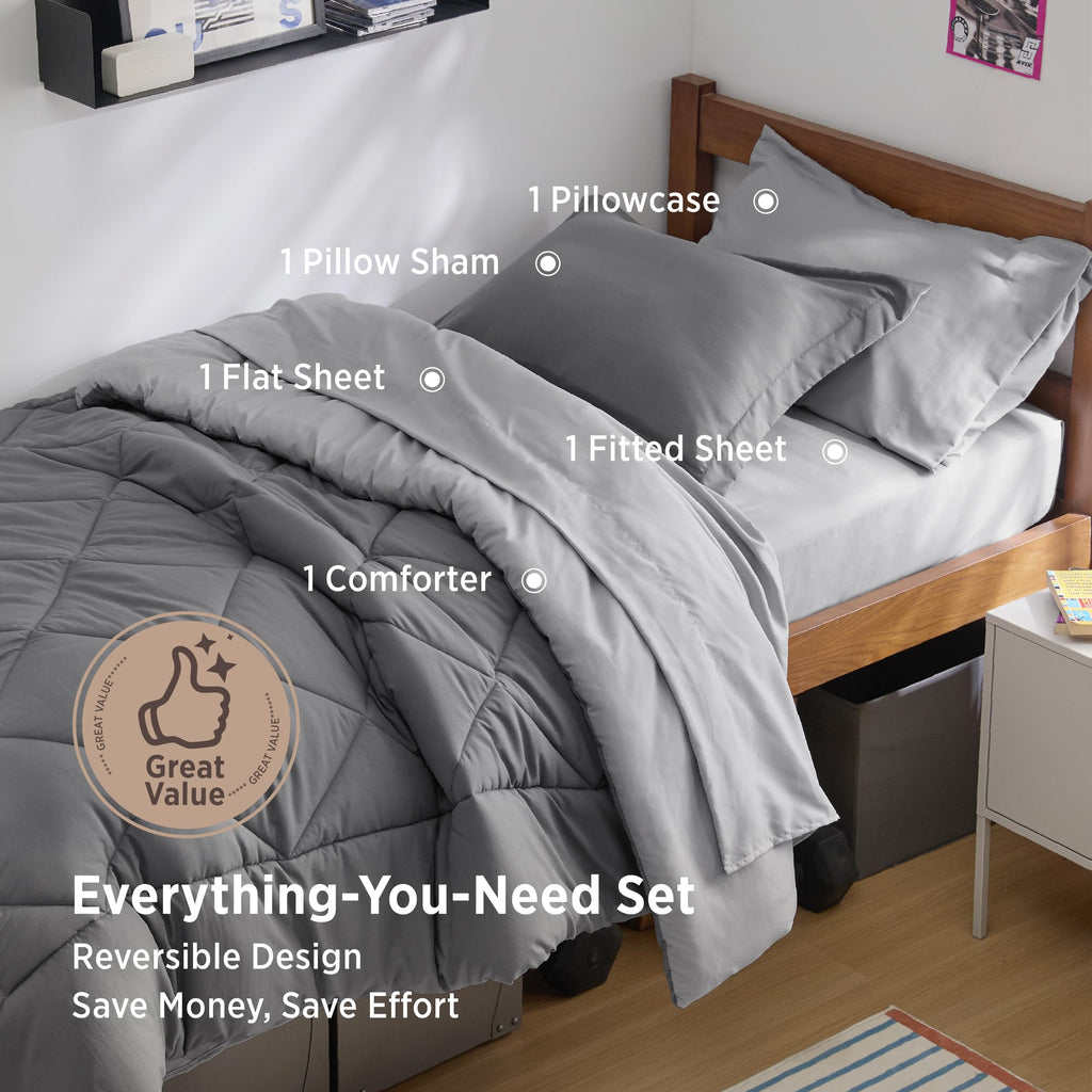 Bedsure Comforter Set - Reversible Comforters Bed Set, Bed in a Bag with Comforter, Sheets, Pillowcases & Shams