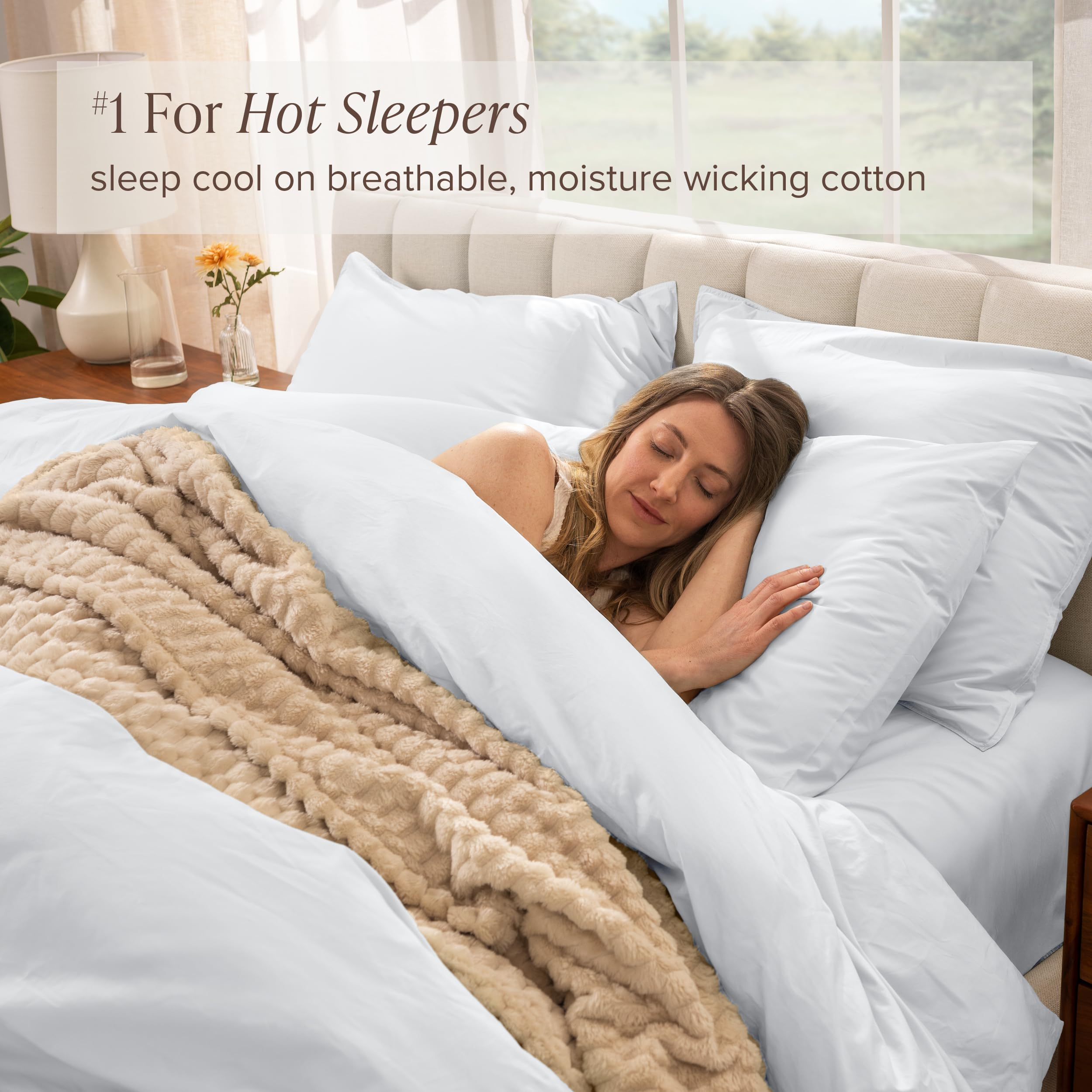 Bare Home Organic Cotton Percale Duvet Cover Set