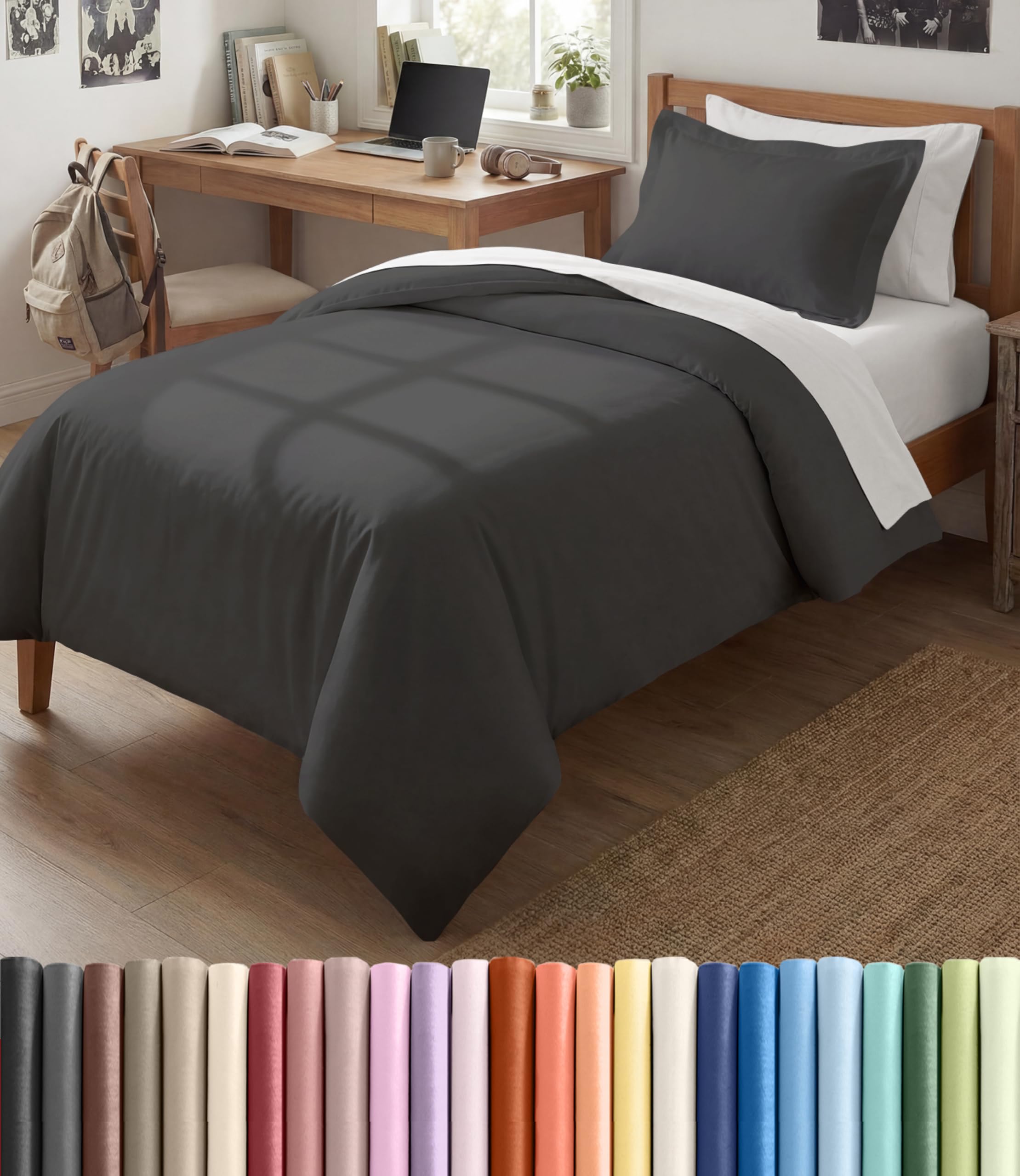 CGK Unlimited Duvet Cover - Extra Soft Duvet Cover with Pillow Shams for Women, Men, Kids & Teens - Comfy, Breathable, Hotel Luxury w/Zipper Closures & Ties