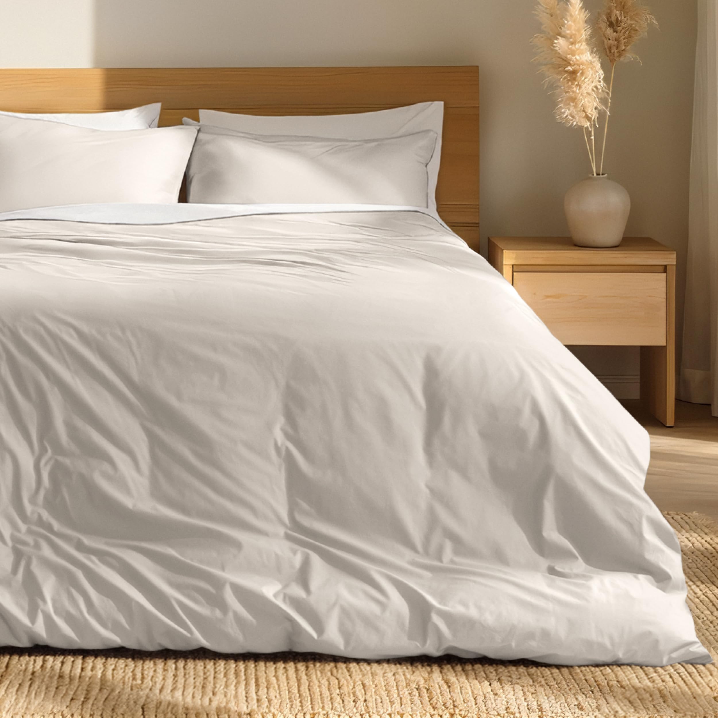 Bare Home Organic Cotton Percale Duvet Cover Set