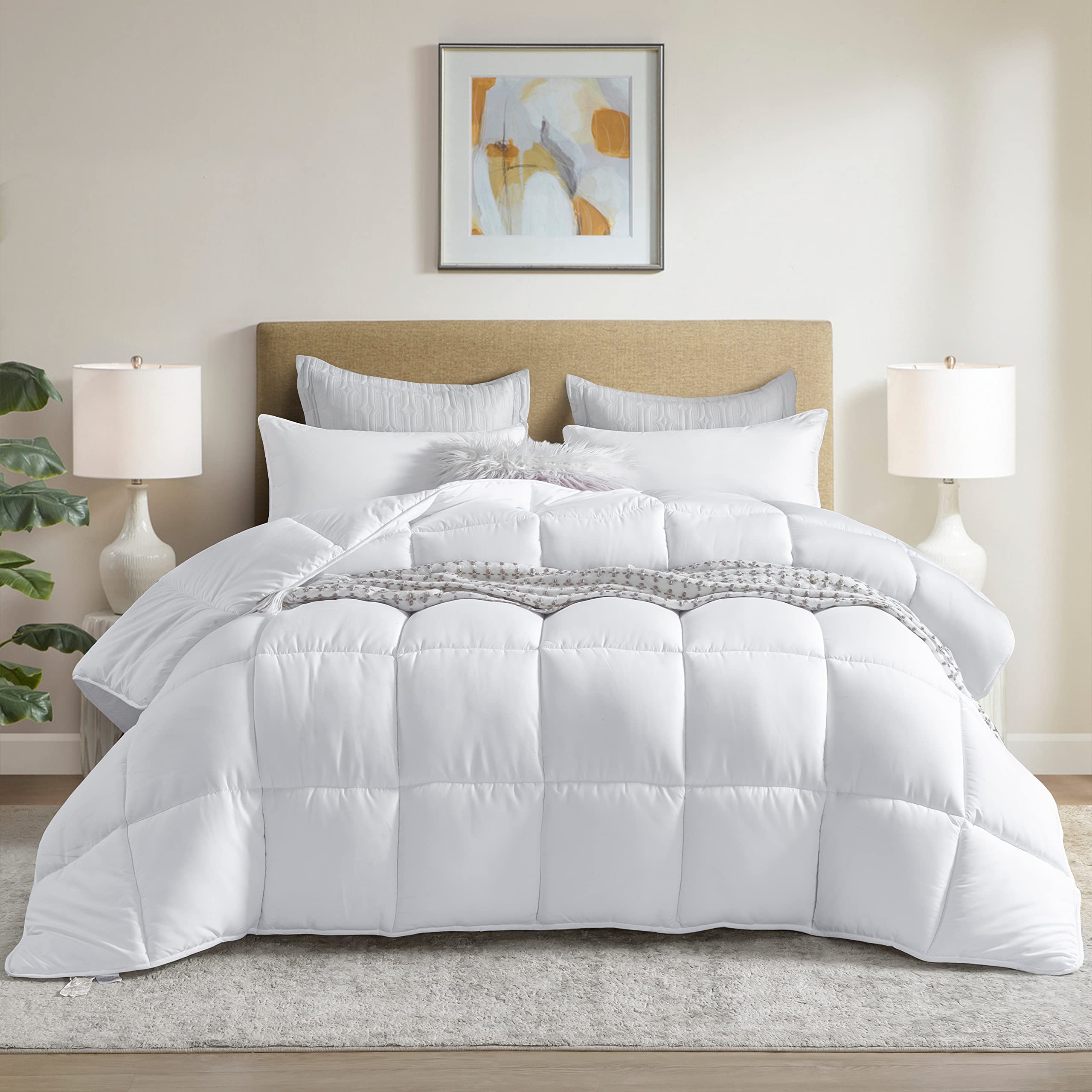 Dorrin Nessin Down Alternative Comforter All Season Duvet Insert,Double Brushed Microfiber Quilt Cover, Box Stitched with Corner Tabs