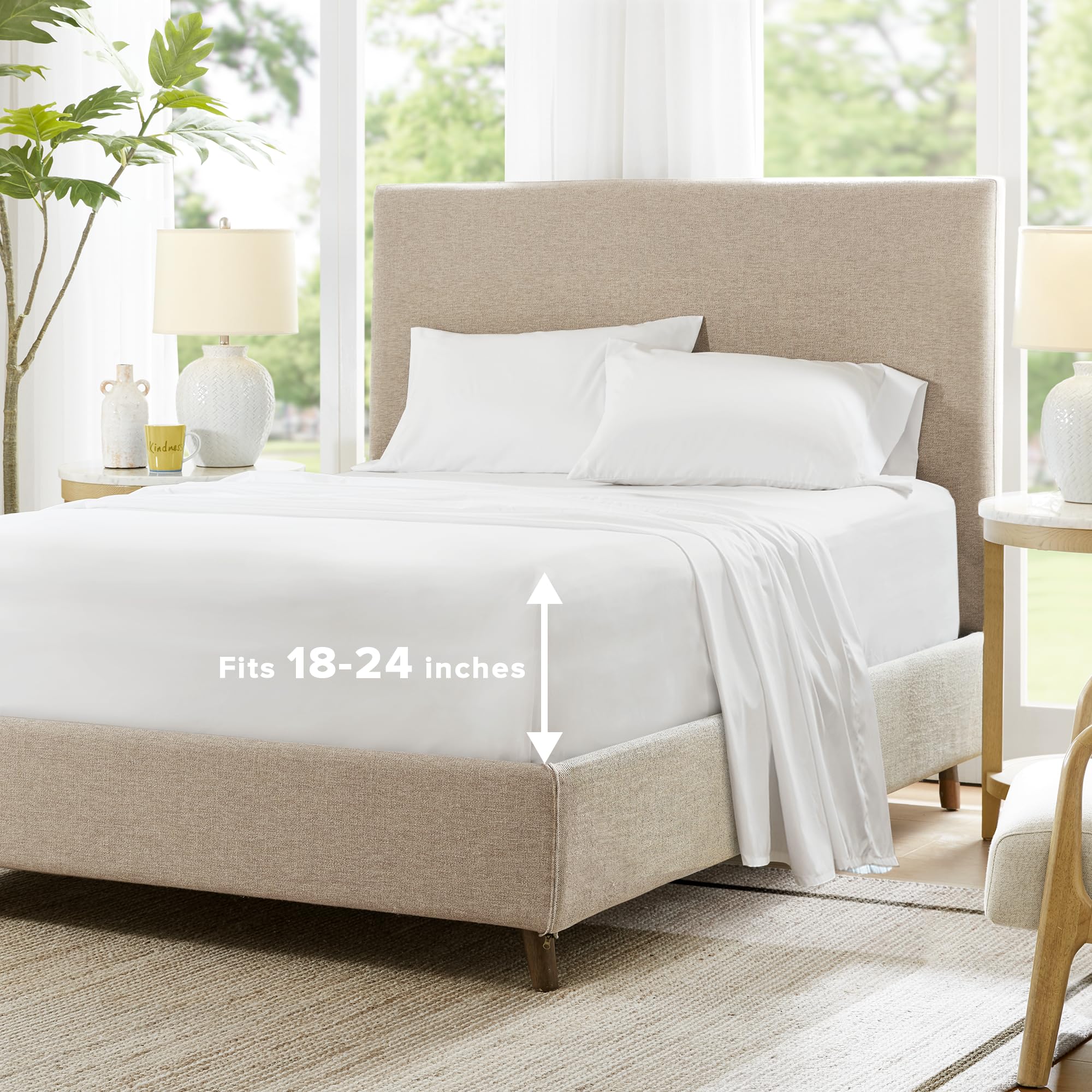 All Around Elastic-Warm Weather for Night Sweats Coolmax Cooling Sheets Moisture Wicking Super Soft