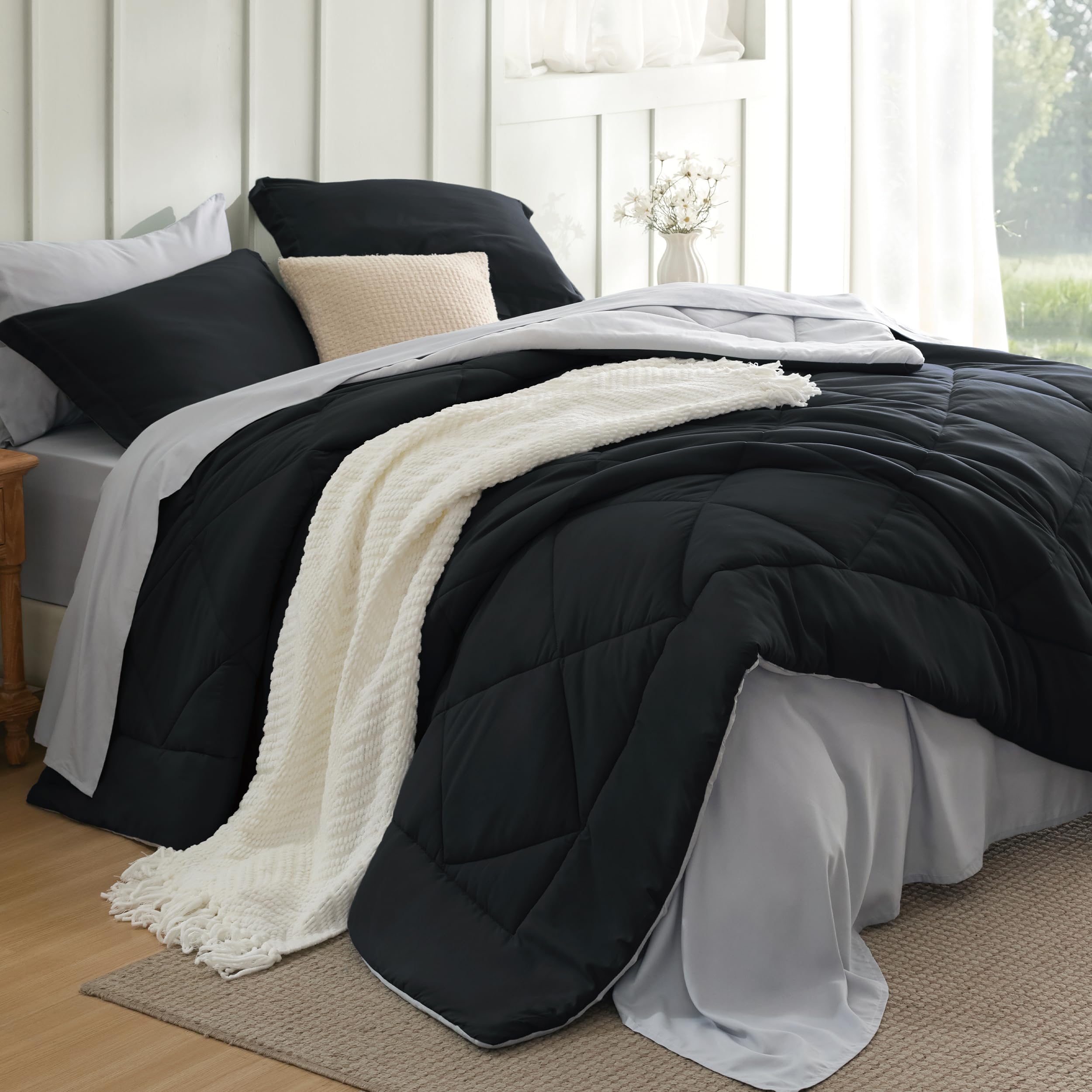 Bedsure Comforter Set - Reversible Comforters Bed Set, Bed in a Bag with Comforter, Sheets, Pillowcases & Shams