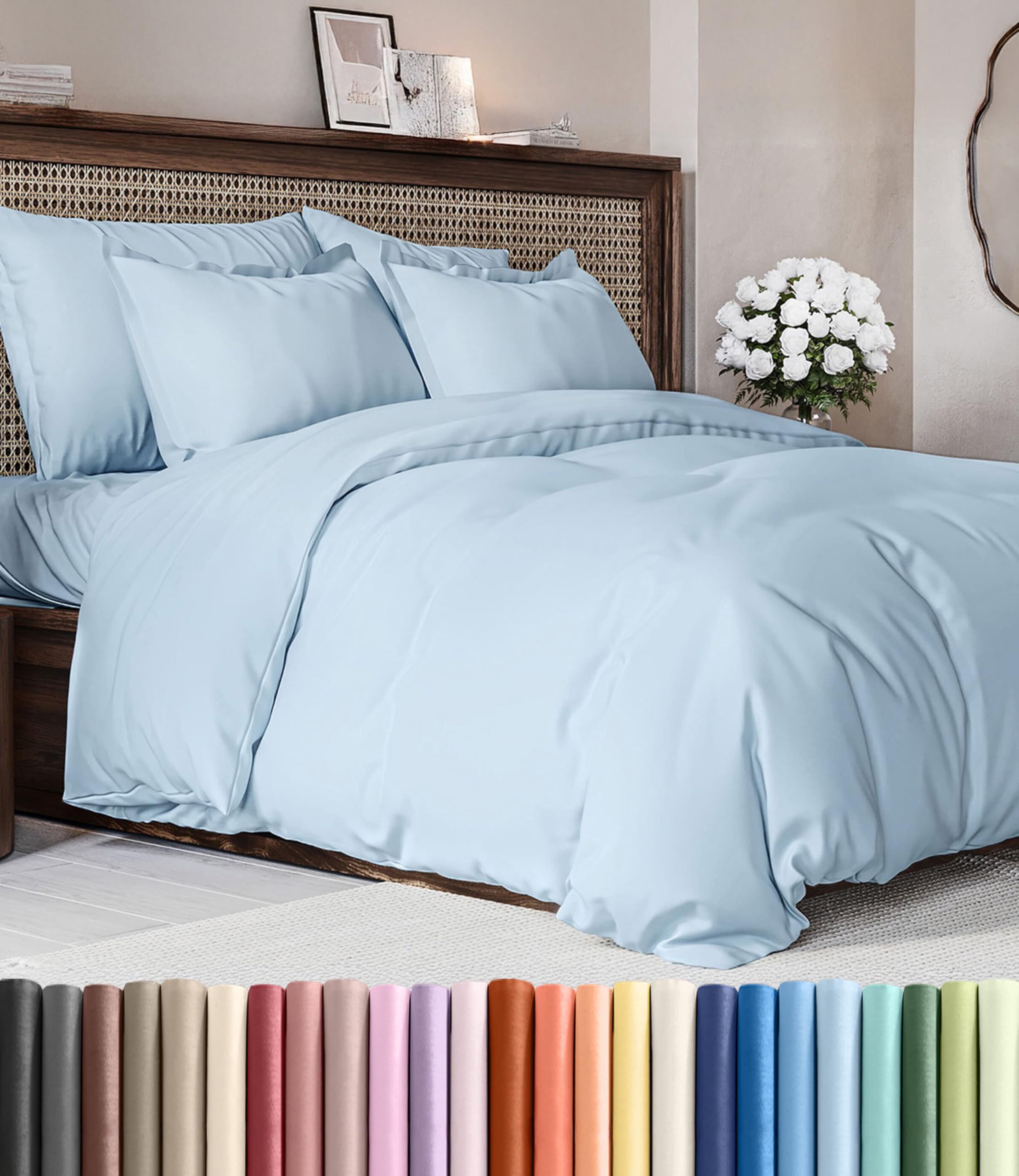 CGK Unlimited Duvet Cover - Extra Soft Duvet Cover with Pillow Shams for Women, Men, Kids & Teens - Comfy, Breathable, Hotel Luxury w/Zipper Closures & Ties