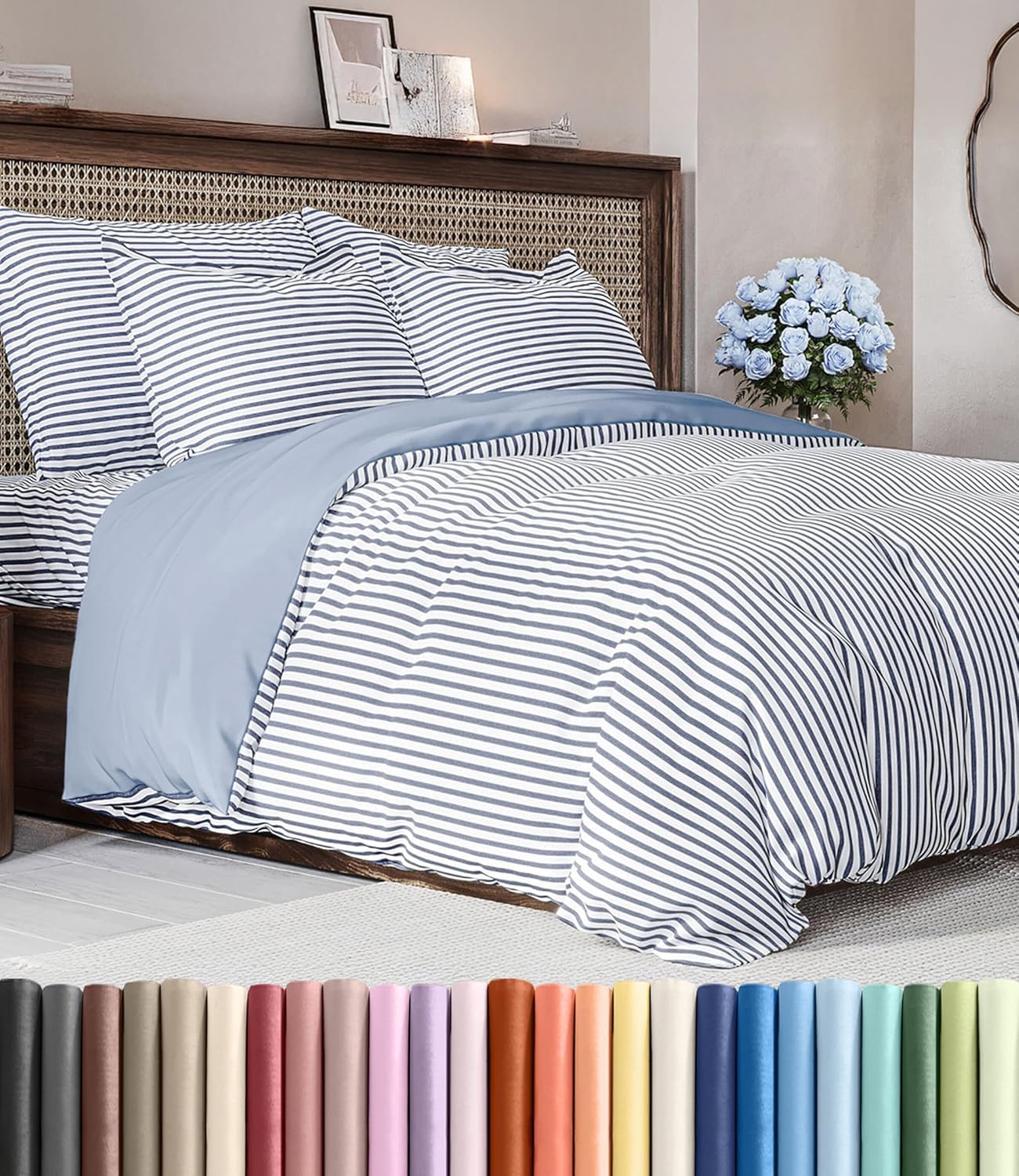 CGK Unlimited Duvet Cover - Extra Soft Duvet Cover with Pillow Shams for Women, Men, Kids & Teens - Comfy, Breathable, Hotel Luxury w/Zipper Closures & Ties