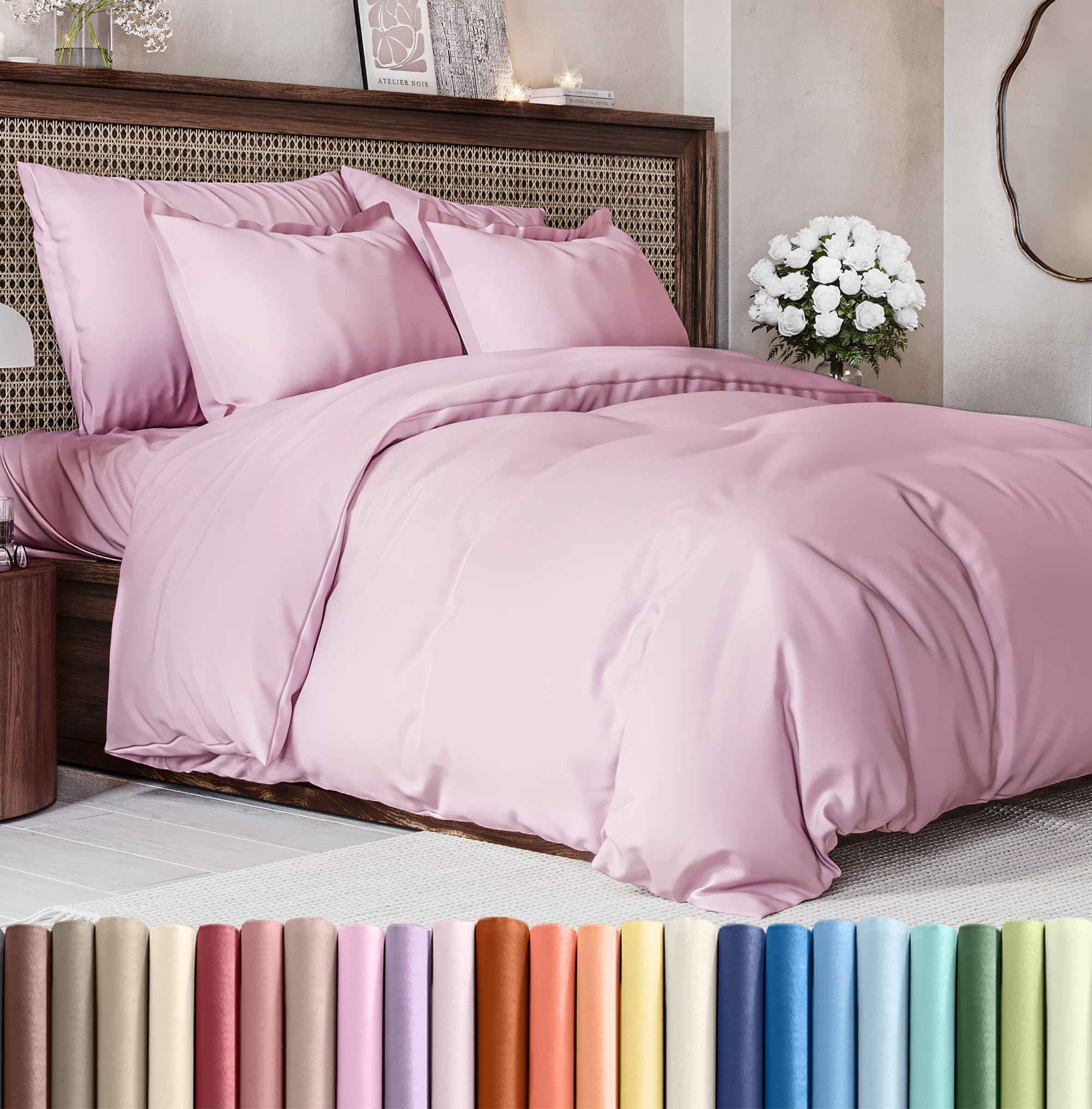 CGK Unlimited Duvet Cover - Extra Soft Duvet Cover with Pillow Shams for Women, Men, Kids & Teens - Comfy, Breathable, Hotel Luxury w/Zipper Closures & Ties