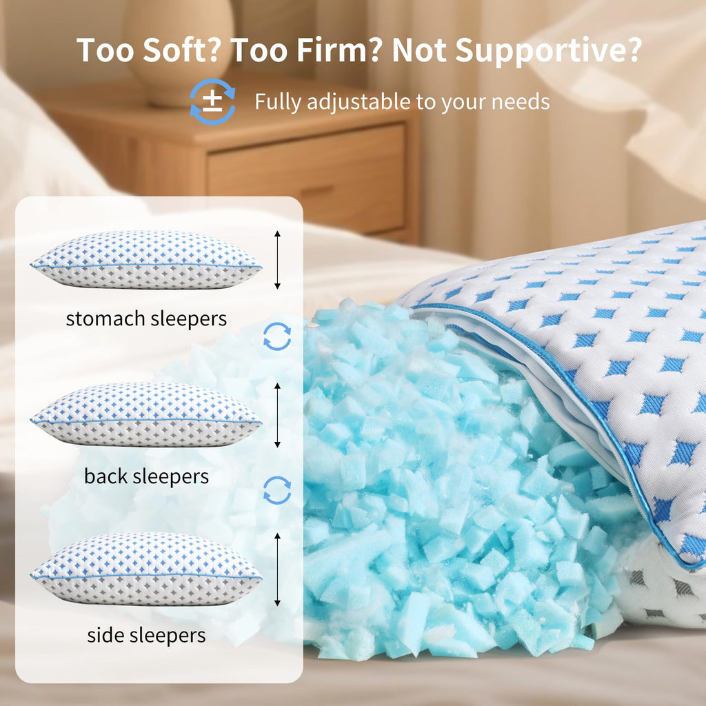 LOVELYREST Memory Foam Pillow – Cooling Pillow for Sleeping, Firm, and Breathable Design for Hot, Side, Back, and Stomach Sleepers