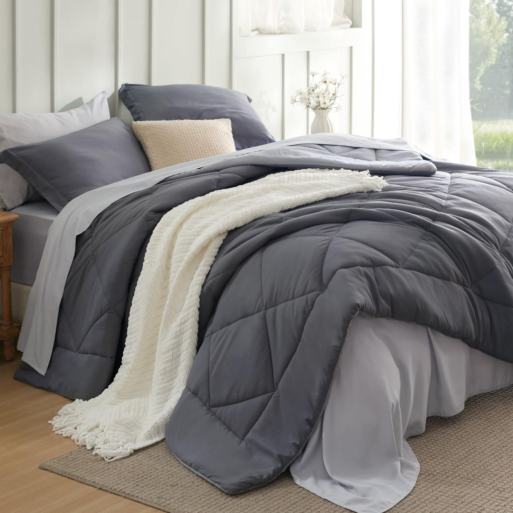 Bedsure Comforter Set - Reversible Comforters Bed Set, Bed in a Bag with Comforter, Sheets, Pillowcases & Shams