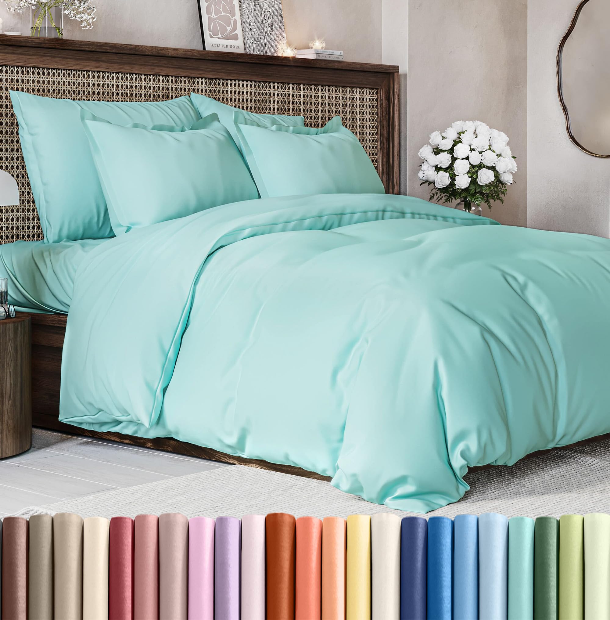 CGK Unlimited Duvet Cover - Extra Soft Duvet Cover with Pillow Shams for Women, Men, Kids & Teens - Comfy, Breathable, Hotel Luxury w/Zipper Closures & Ties