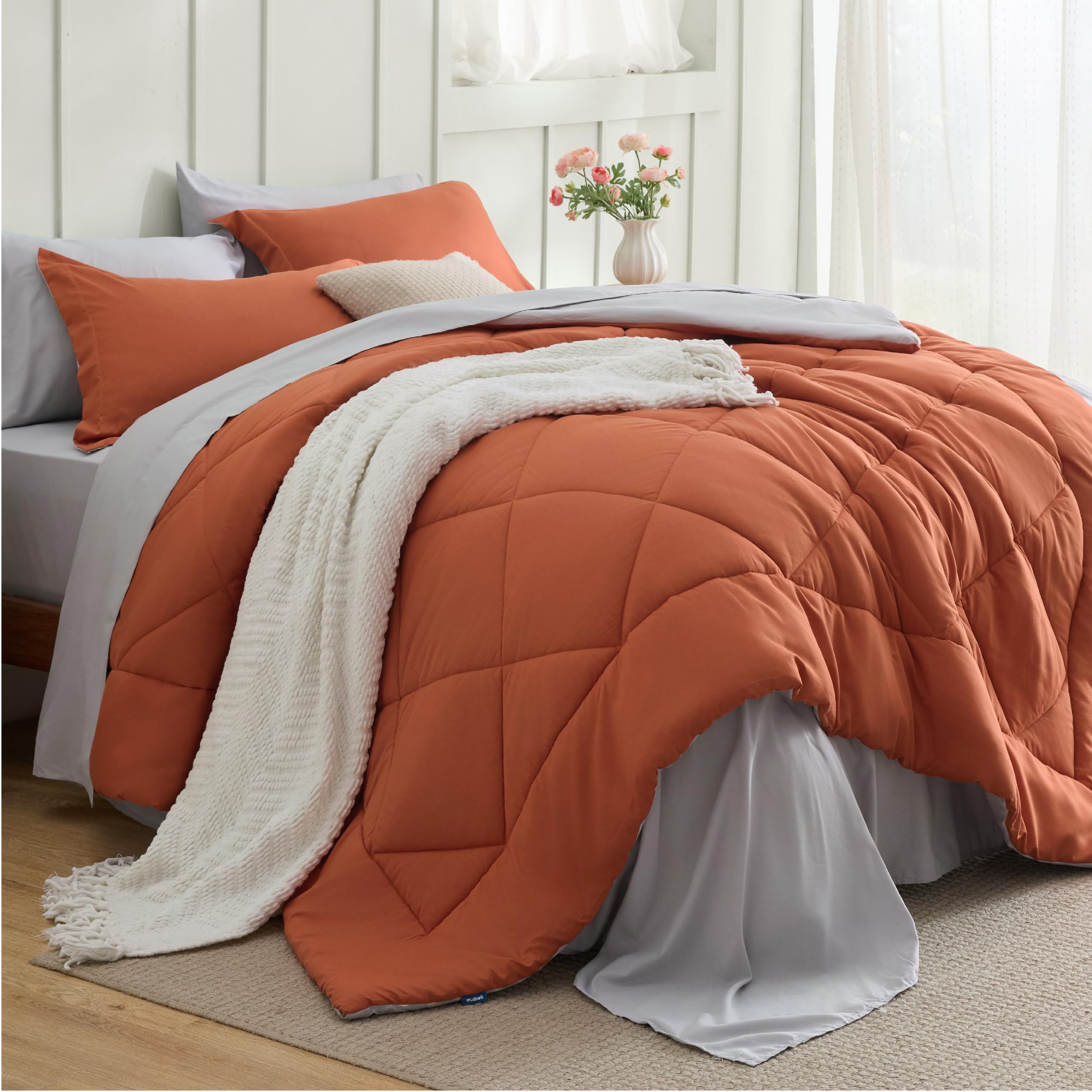 Bedsure Comforter Set - Reversible Comforters Bed Set, Bed in a Bag with Comforter, Sheets, Pillowcases & Shams