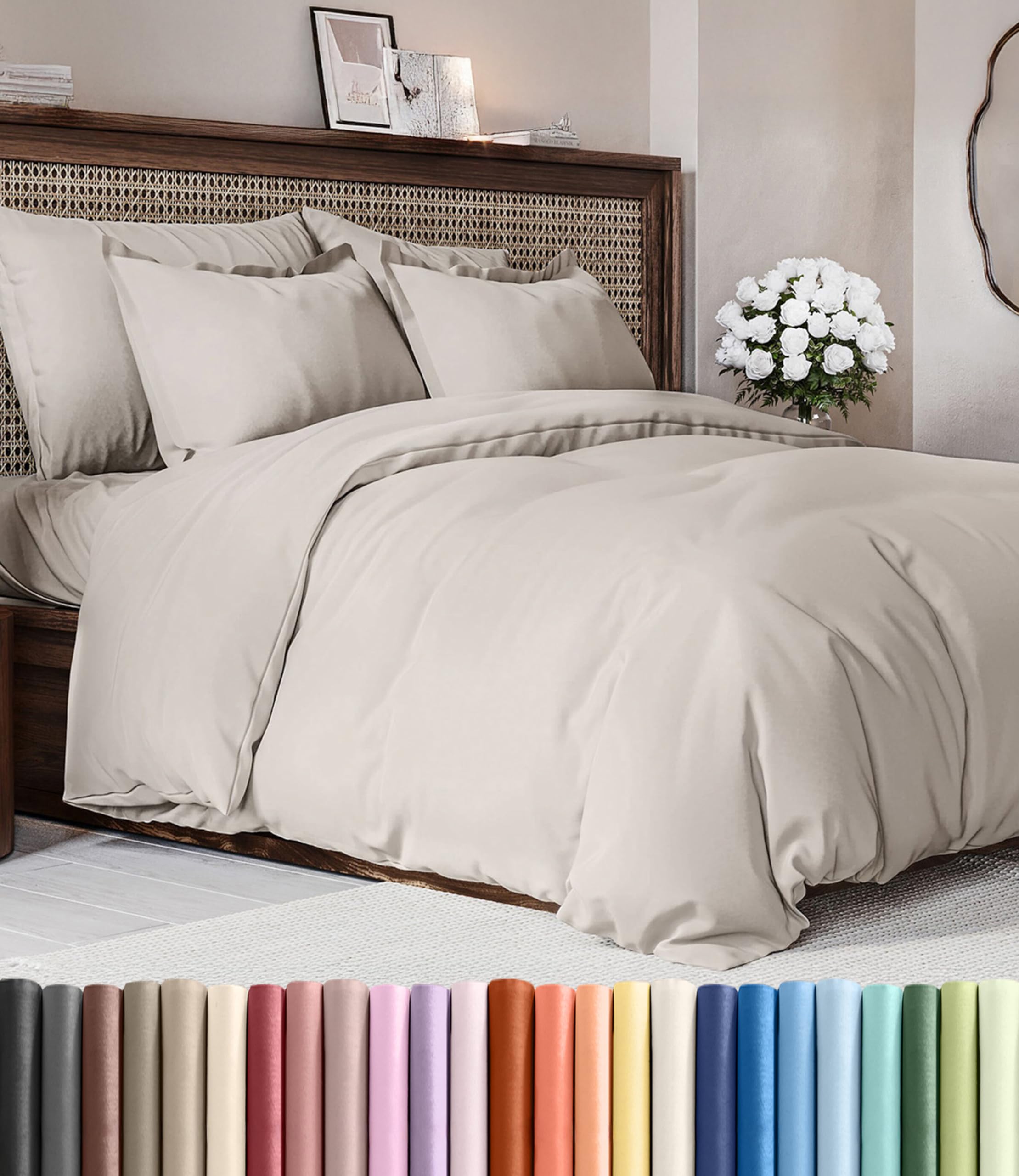 CGK Unlimited Duvet Cover - Extra Soft Duvet Cover with Pillow Shams for Women, Men, Kids & Teens - Comfy, Breathable, Hotel Luxury w/Zipper Closures & Ties
