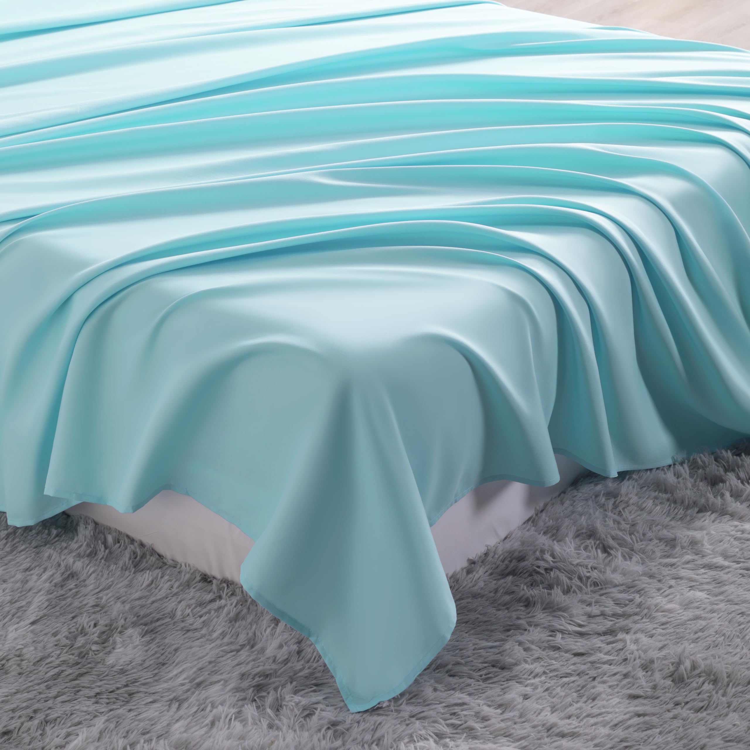 NTBAY Microfiber Bedding Flat Sheet, Ultra Soft and Wrinkle, Fade, Stain Resistant Top Sheet