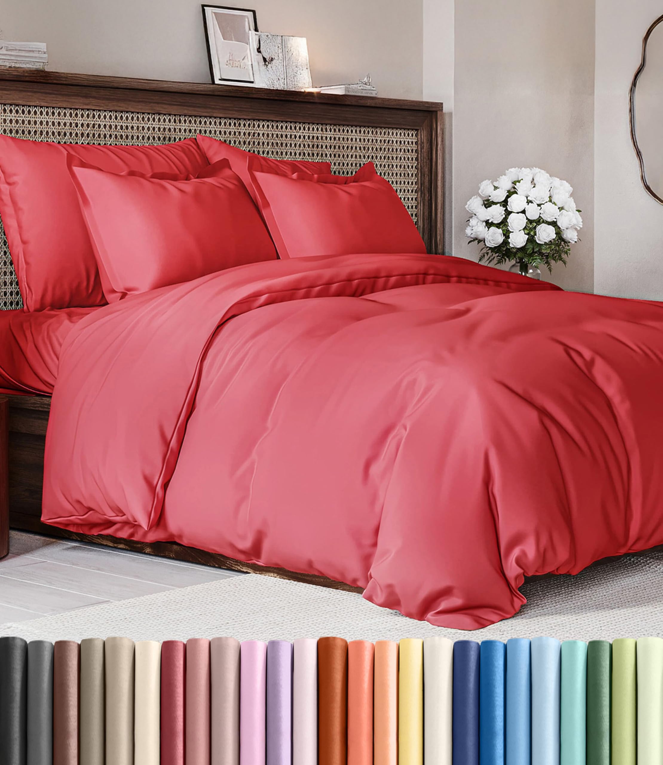 CGK Unlimited Duvet Cover - Extra Soft Duvet Cover with Pillow Shams for Women, Men, Kids & Teens - Comfy, Breathable, Hotel Luxury w/Zipper Closures & Ties