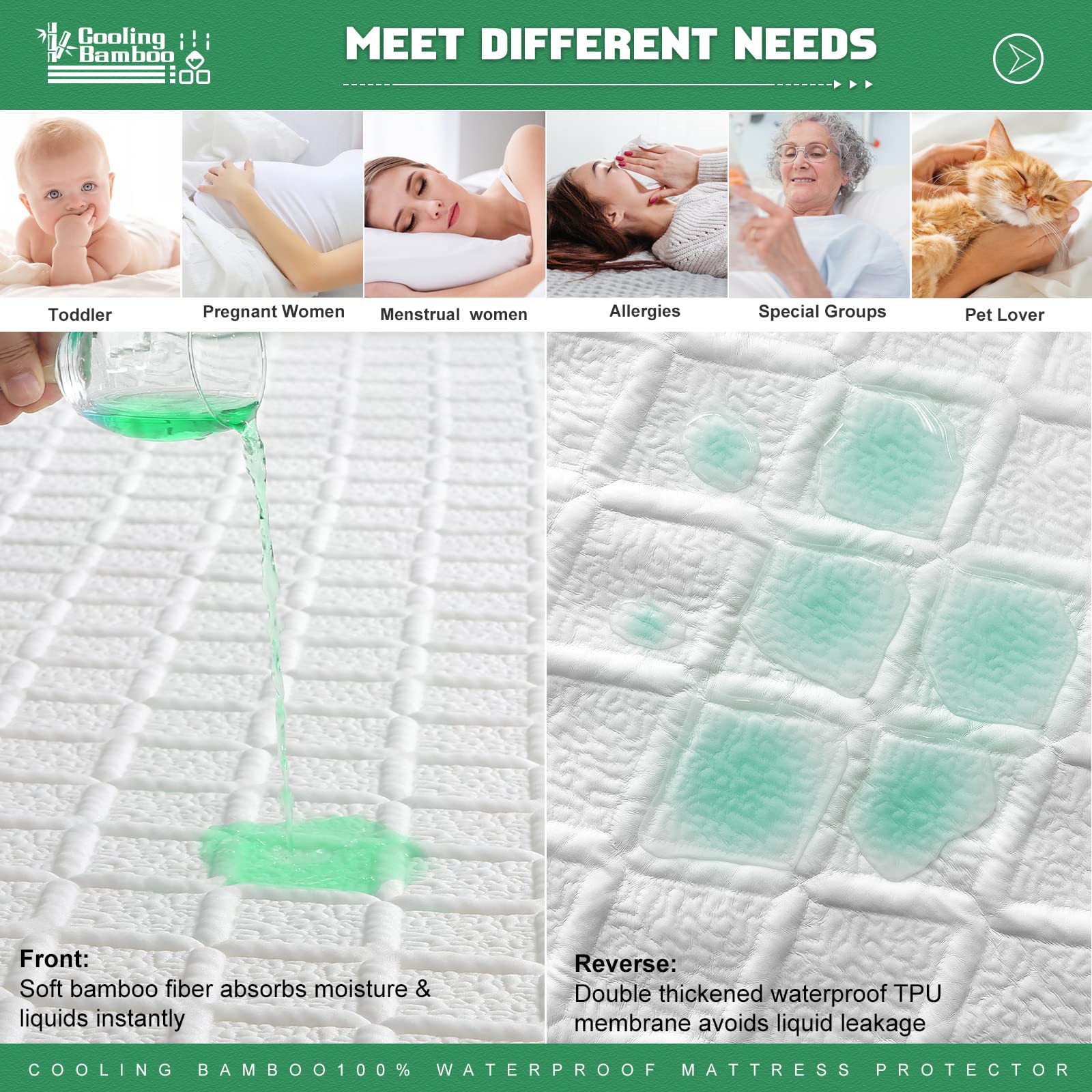 UNILIBRA 100% Waterproof Quilted Mattress Pad