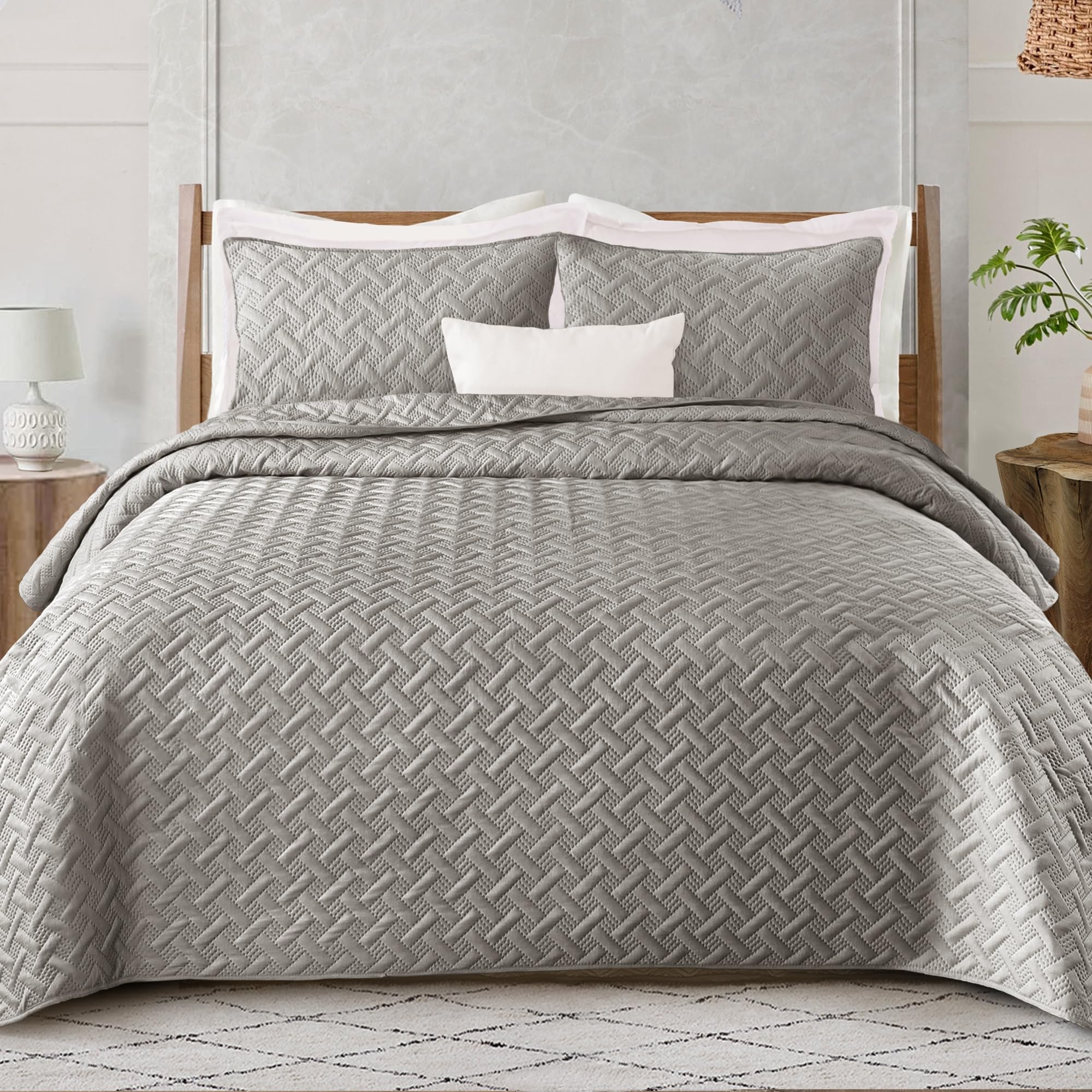 Exclusivo Mezcla Soft Quilt Set, Lightweight Quilts Bedspreads Coverlets Bedding Set for All Seasons