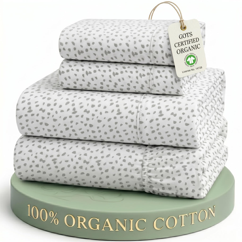 Lane Linen 100% Organic Cotton Sheet Set, Soft Cooling Bed Sheets, Hotel Quality Bed Sheet Set, Breatheble Sheet Set Deep Pocket Upto 15"