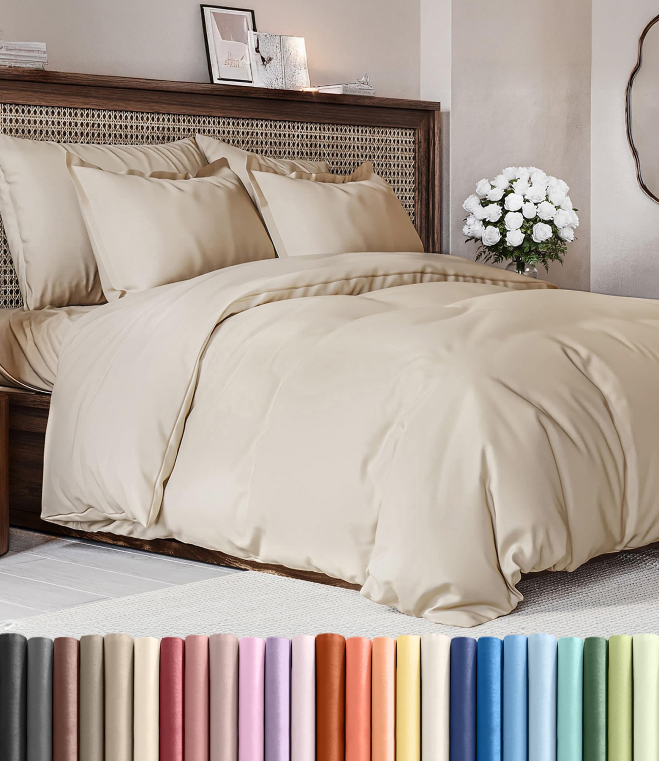 CGK Unlimited Duvet Cover - Extra Soft Duvet Cover with Pillow Shams for Women, Men, Kids & Teens - Comfy, Breathable, Hotel Luxury w/Zipper Closures & Ties