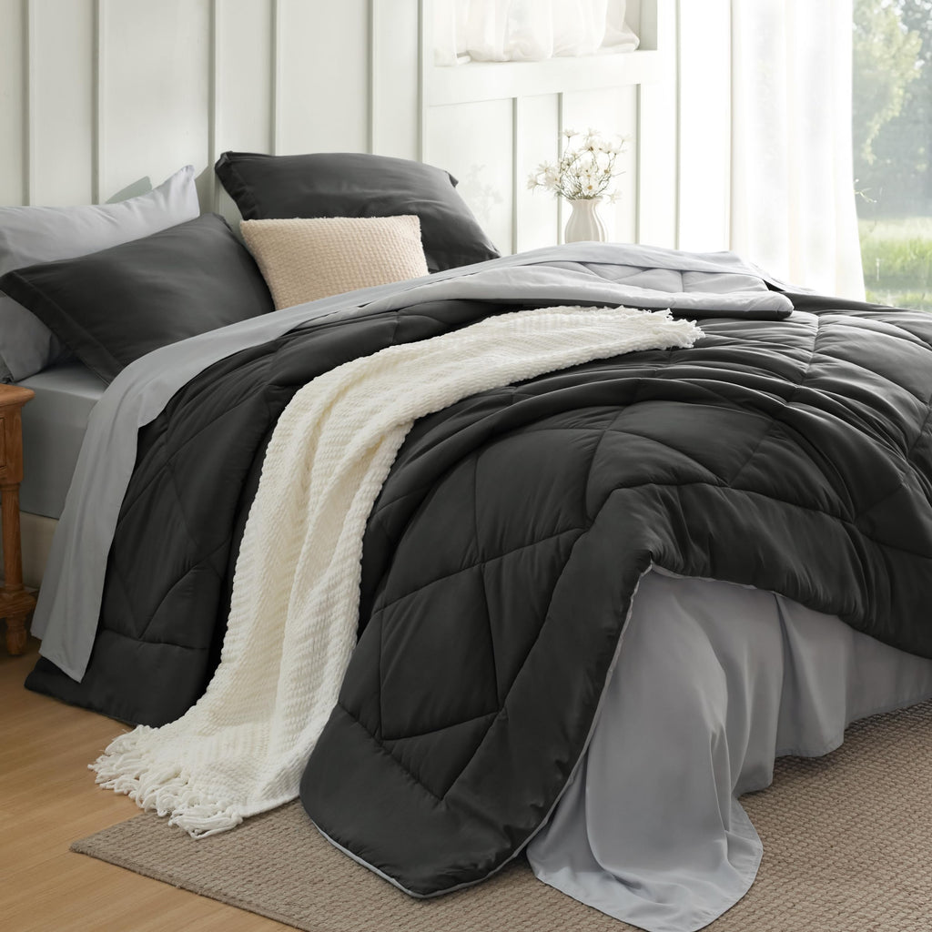 Bedsure Comforter Set - Reversible Comforters Bed Set, Bed in a Bag with Comforter, Sheets, Pillowcases & Shams