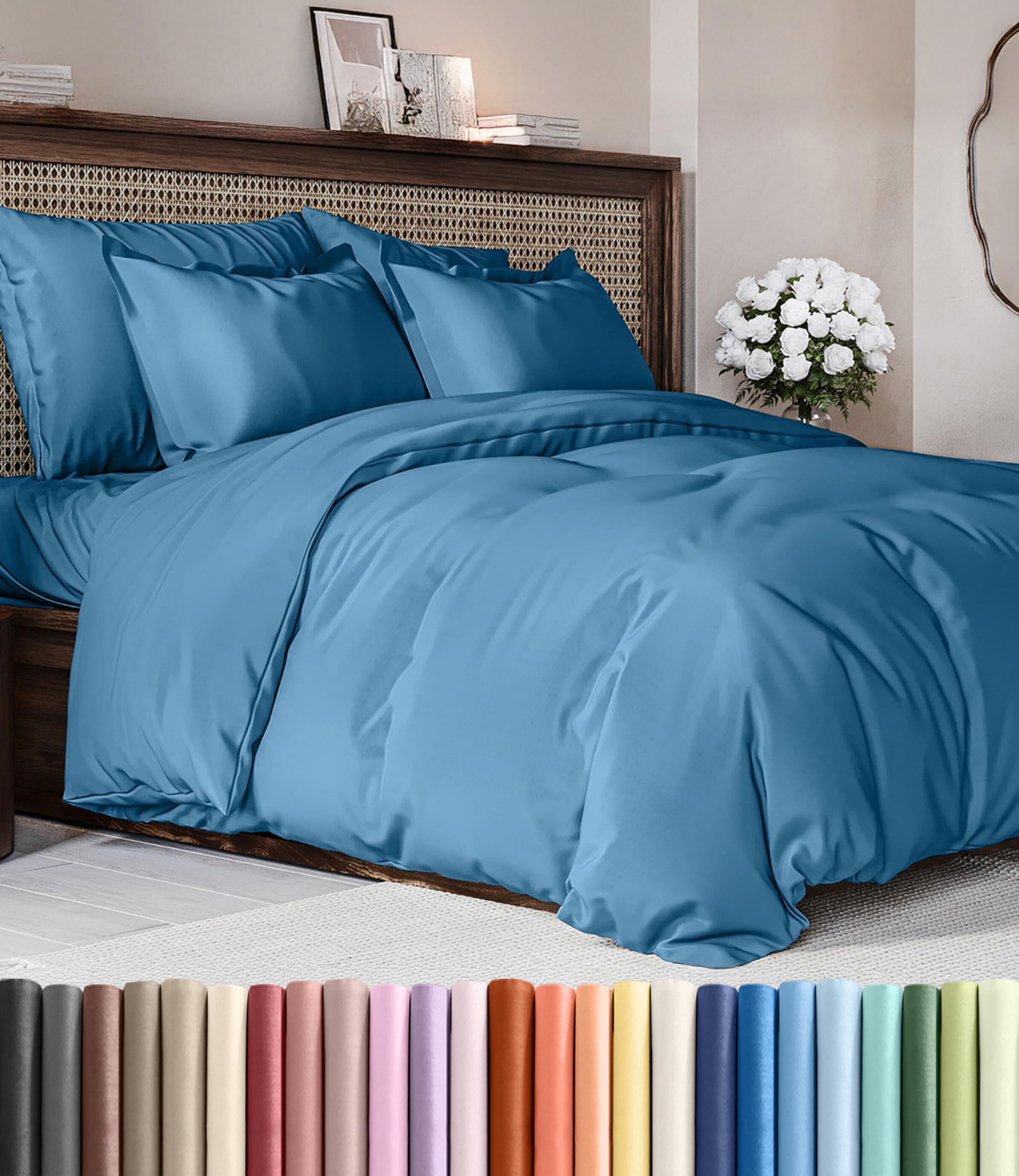 CGK Unlimited Duvet Cover - Extra Soft Duvet Cover with Pillow Shams for Women, Men, Kids & Teens - Comfy, Breathable, Hotel Luxury w/Zipper Closures & Ties