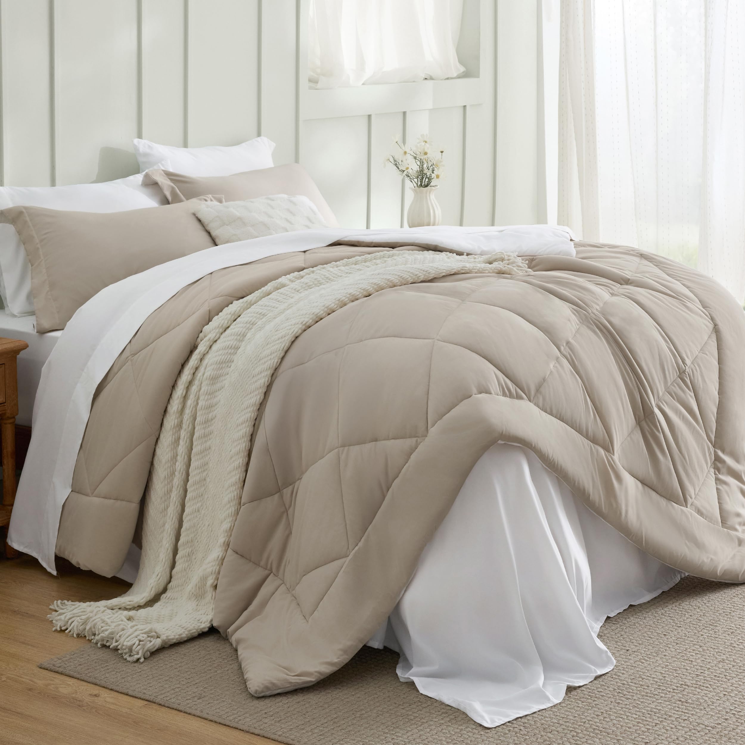 Bedsure Comforter Set - Reversible Comforters Bed Set, Bed in a Bag with Comforter, Sheets, Pillowcases & Shams