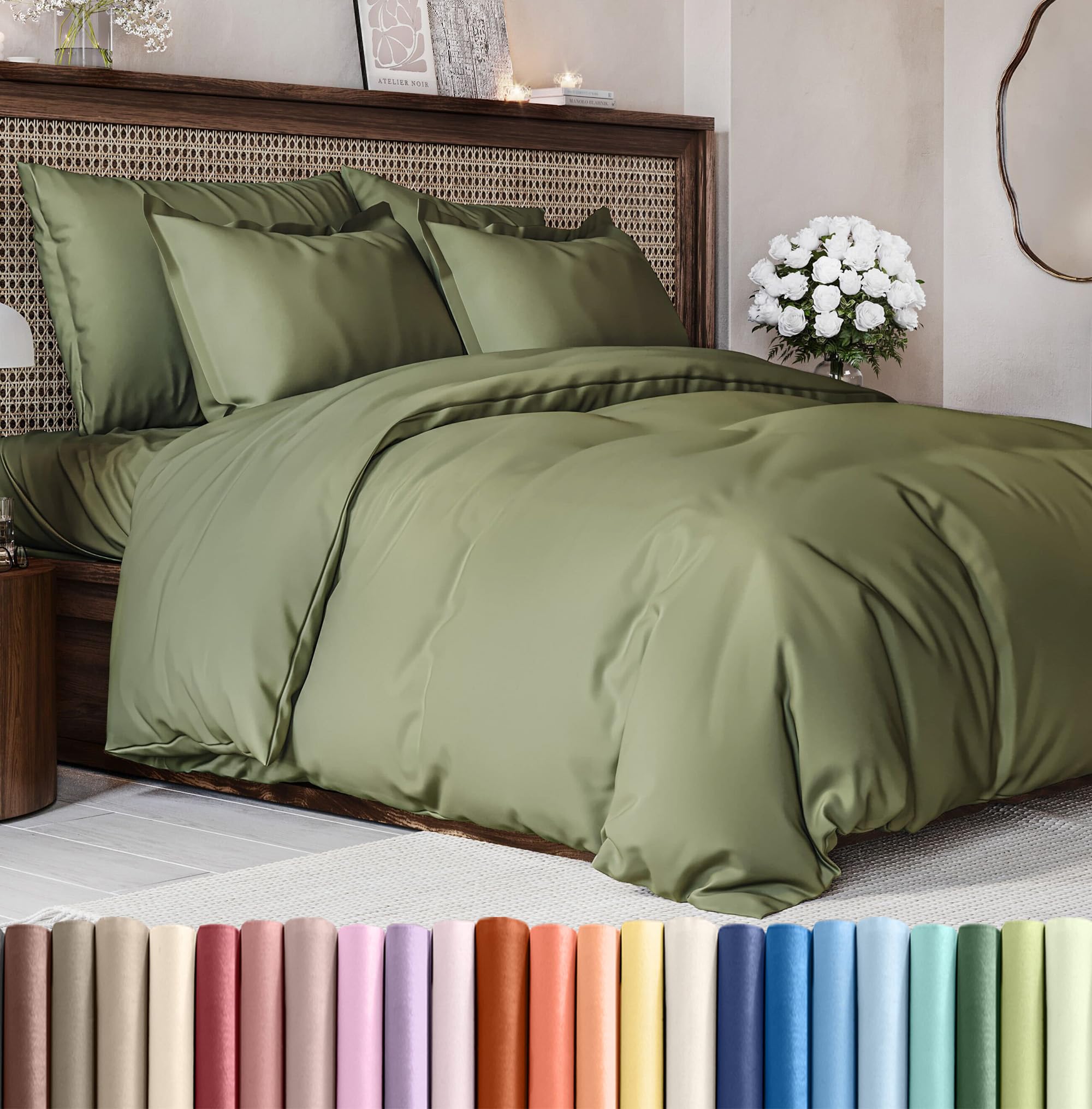 CGK Unlimited Duvet Cover - Extra Soft Duvet Cover with Pillow Shams for Women, Men, Kids & Teens - Comfy, Breathable, Hotel Luxury w/Zipper Closures & Ties